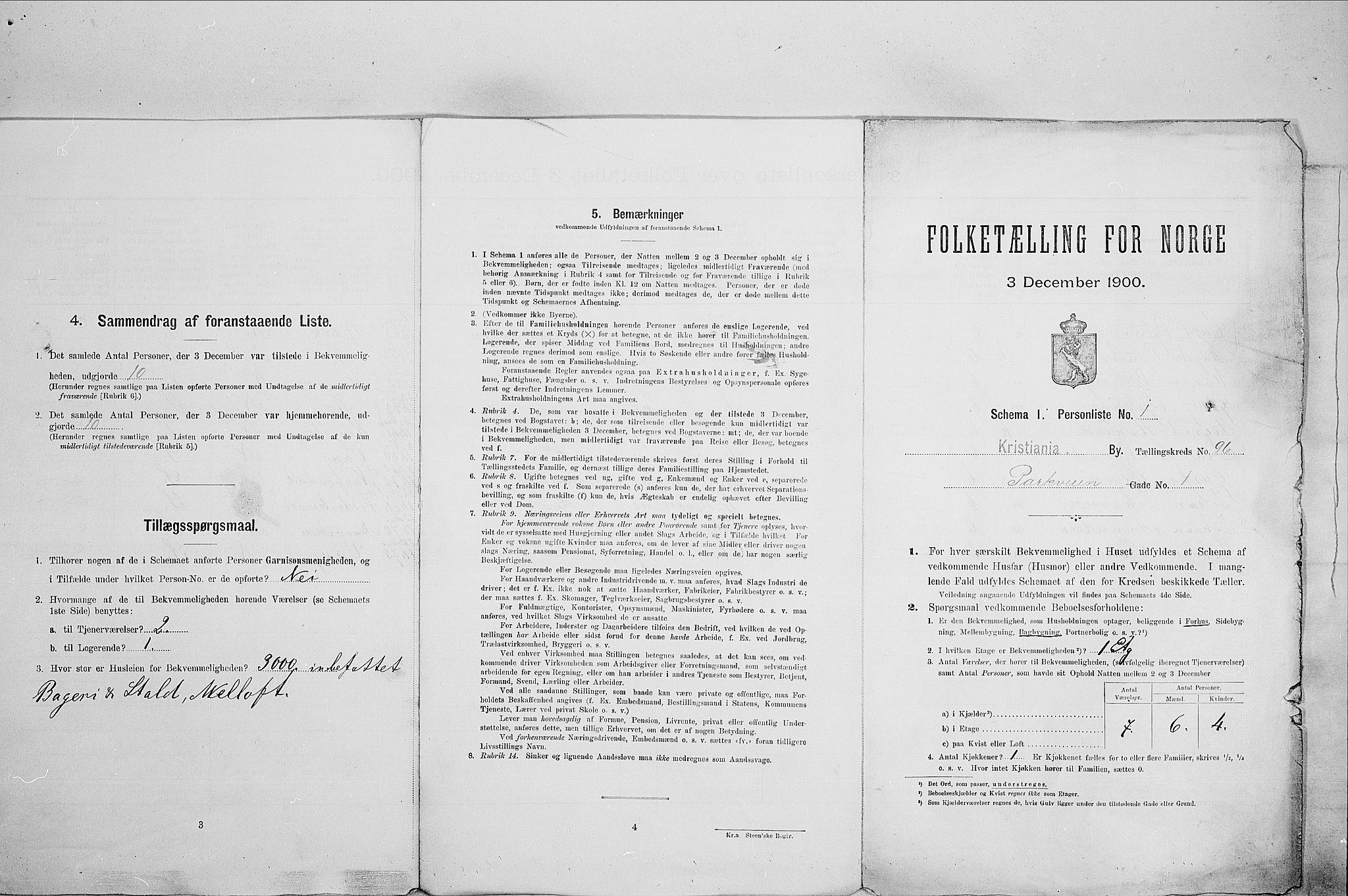 SAO, Folketelling 1900 for 0301 Kristiania kjøpstad, 1900, s. 70112