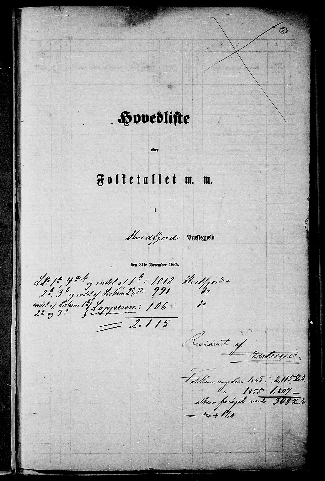 RA, Folketelling 1865 for 1911P Kvæfjord prestegjeld, 1865, s. 5