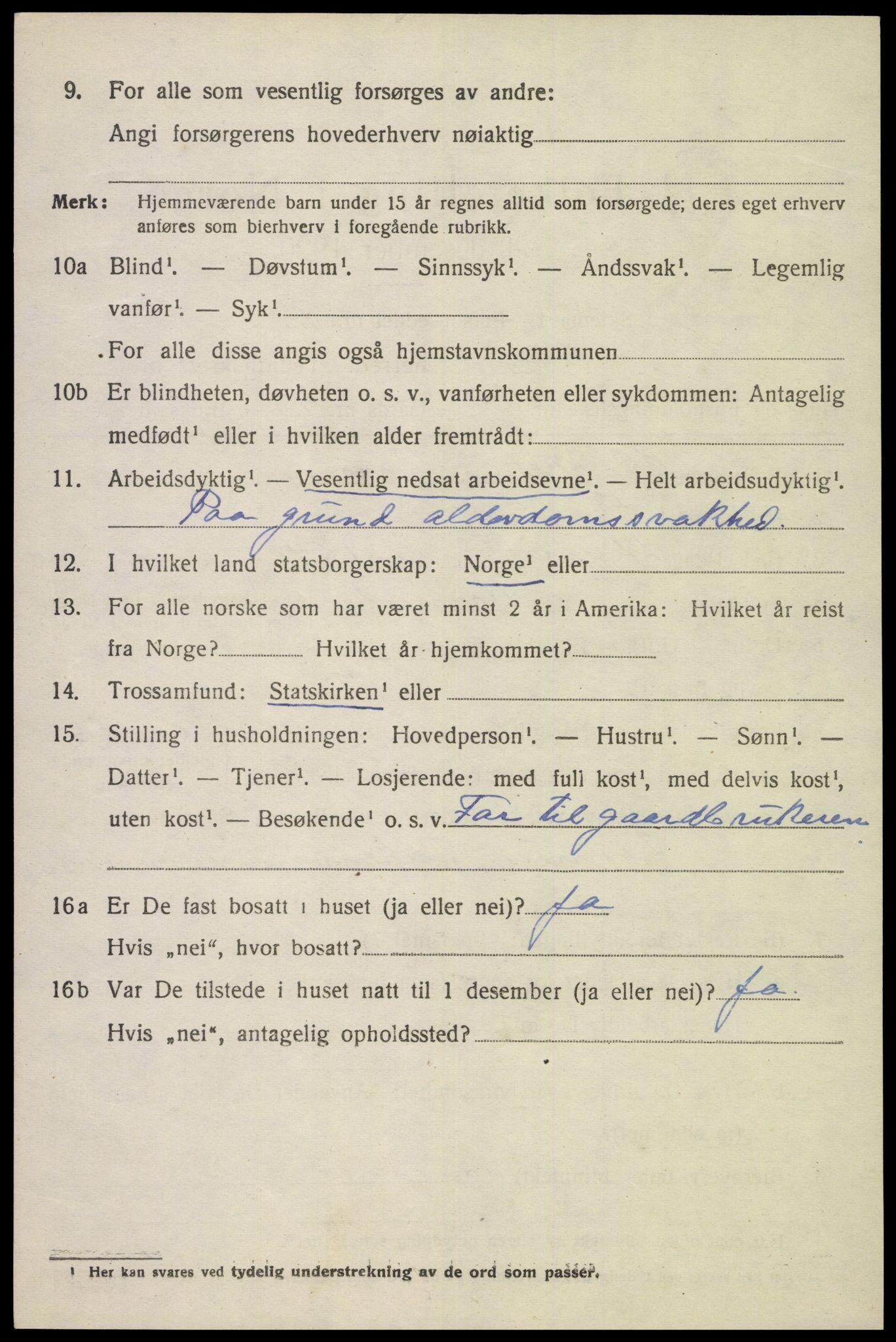 SAK, Folketelling 1920 for 1039 Herad herred, 1920, s. 1261