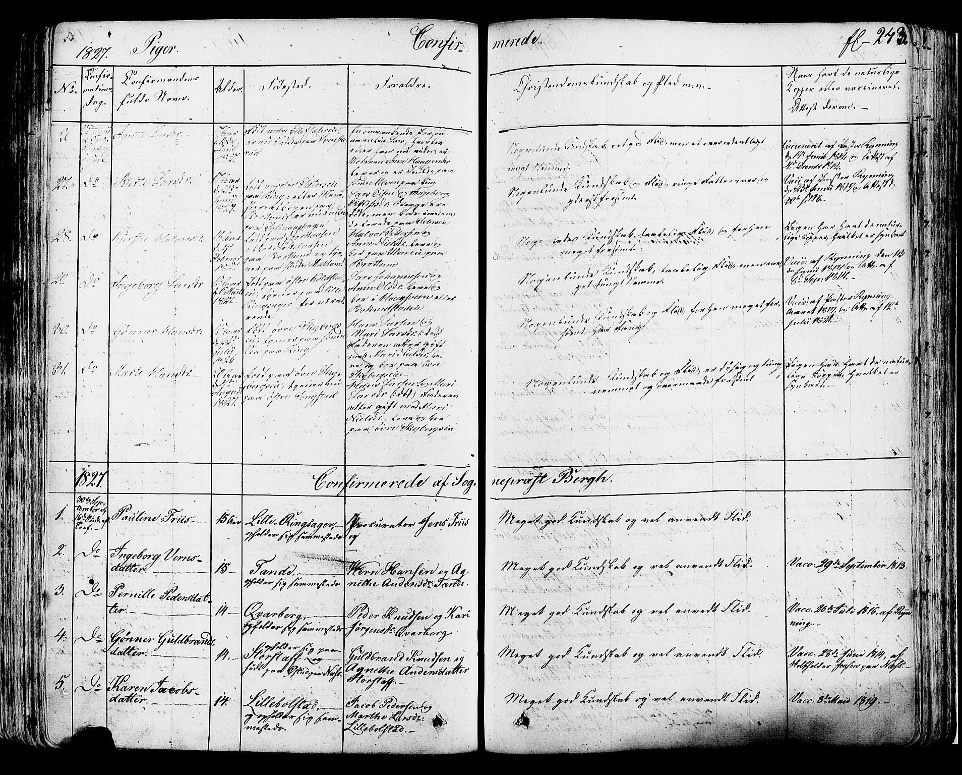 Ringsaker prestekontor, AV/SAH-PREST-014/K/Ka/L0007: Ministerialbok nr. 7A, 1826-1837, s. 243