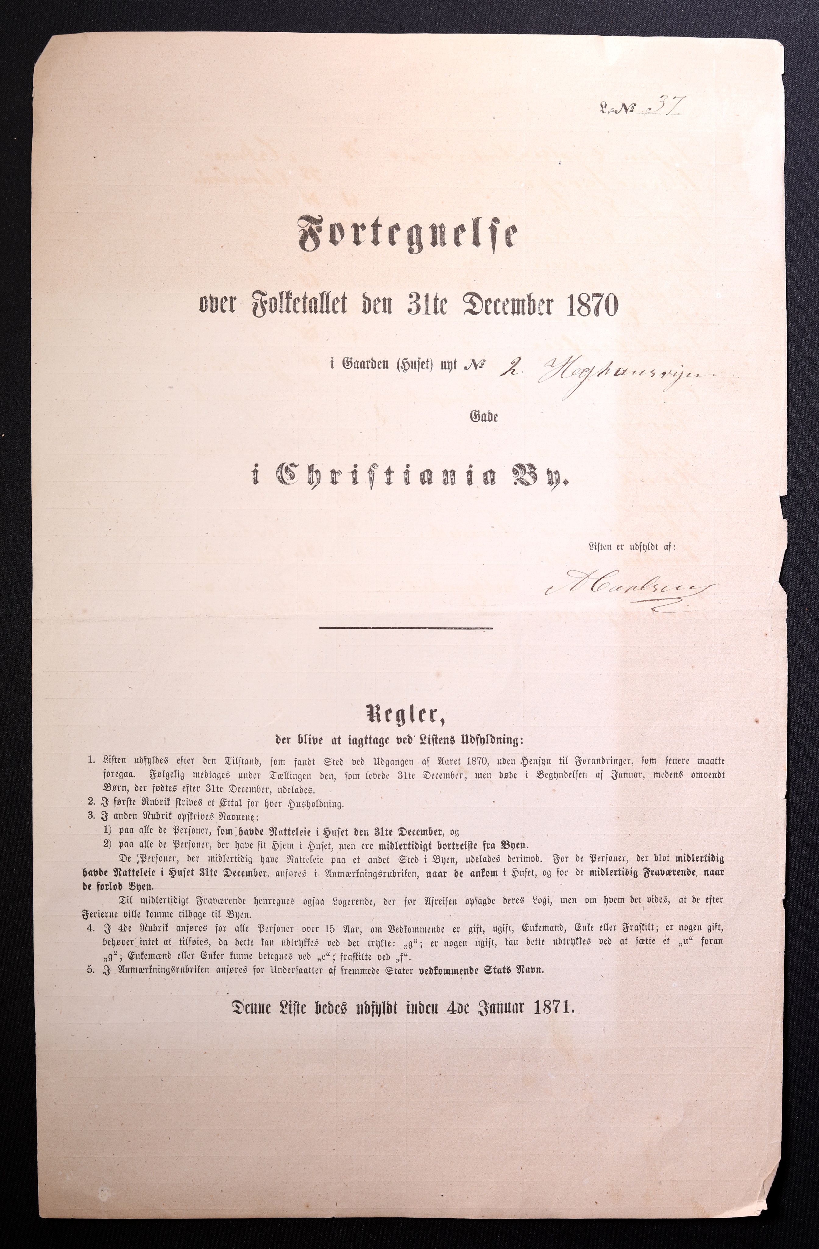 RA, Folketelling 1870 for 0301 Kristiania kjøpstad, 1870, s. 1256