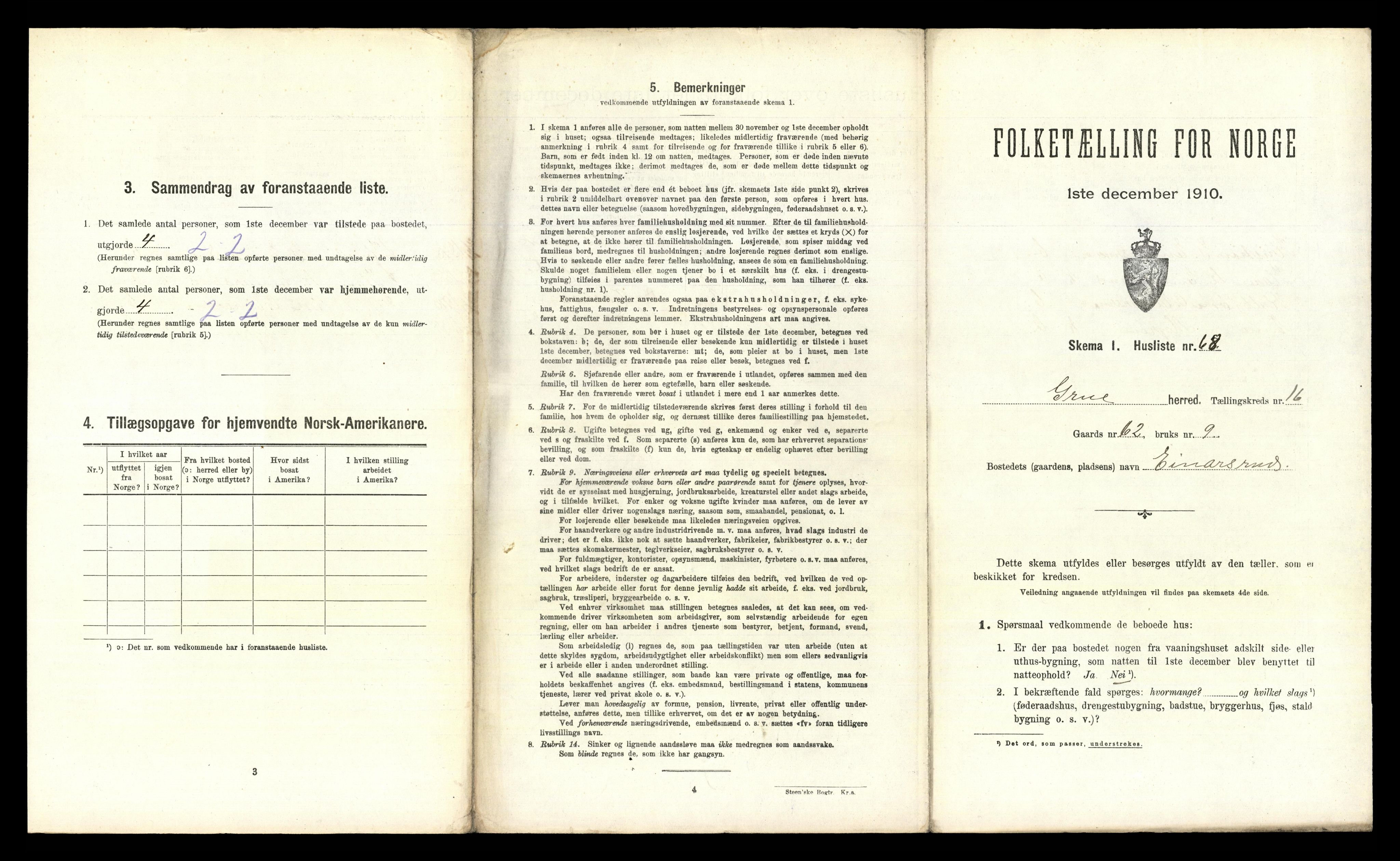 RA, Folketelling 1910 for 0423 Grue herred, 1910, s. 2071