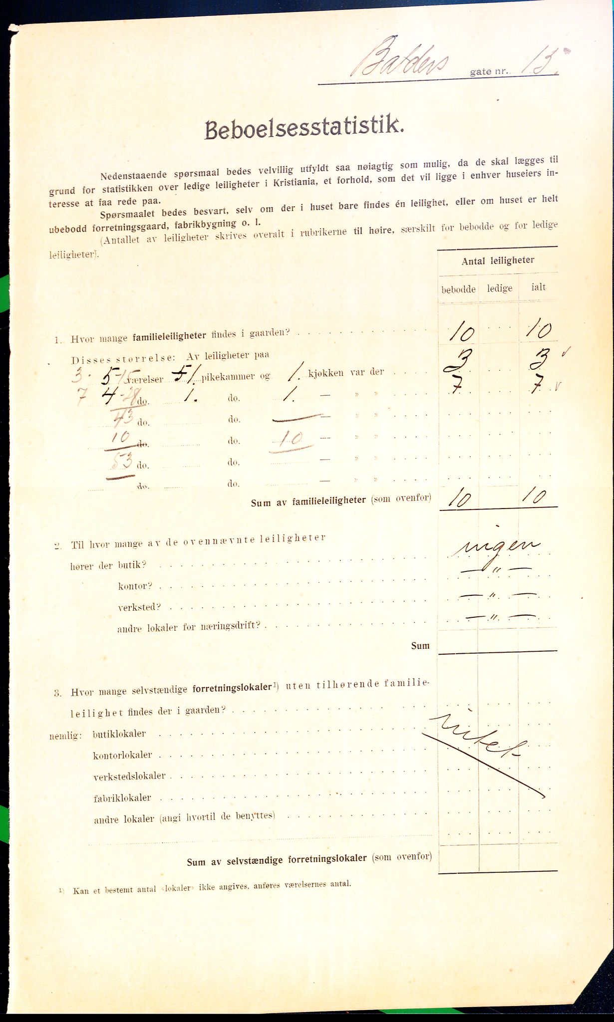 OBA, Kommunal folketelling 1.2.1910 for Kristiania, 1910, s. 3191