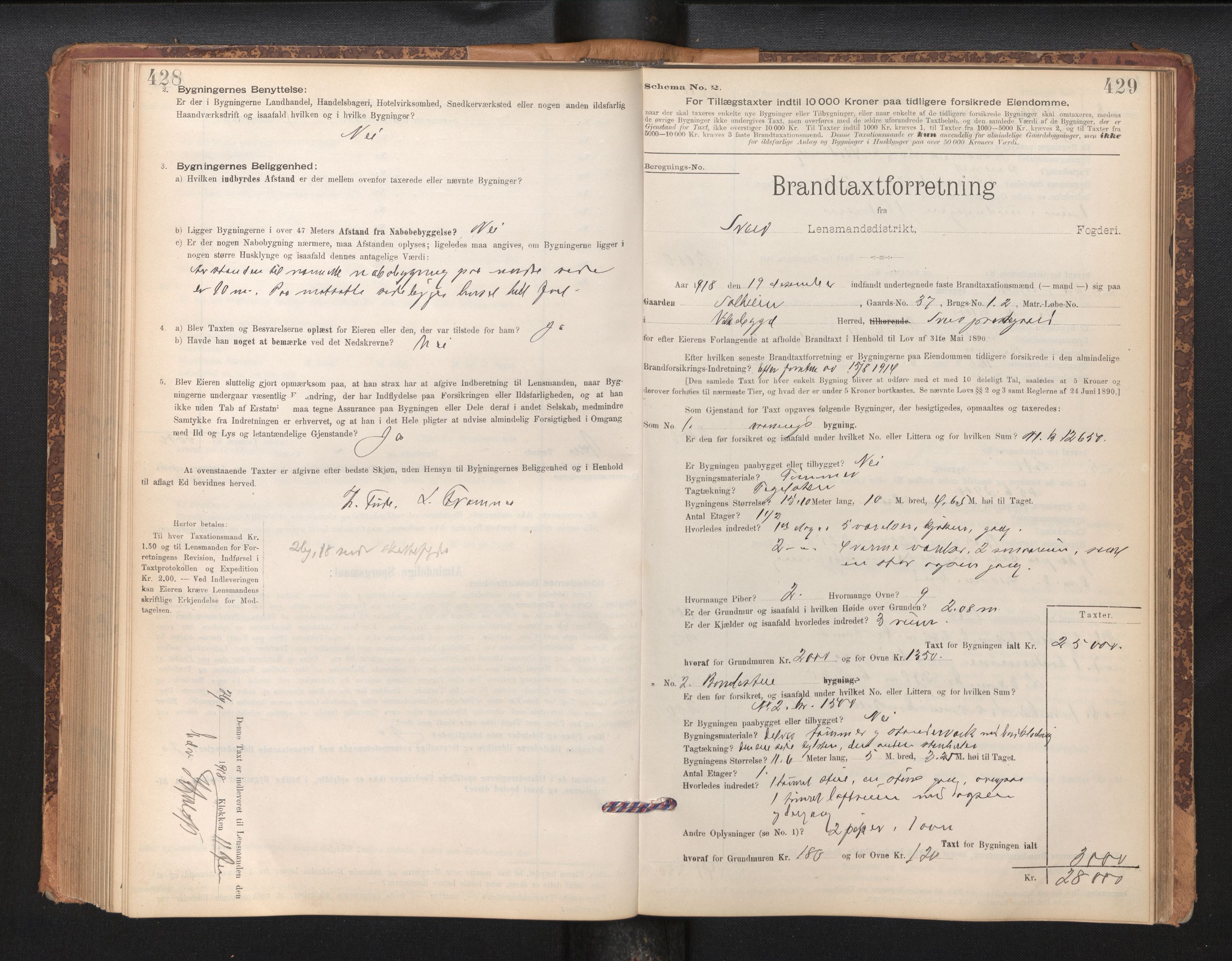 Lensmannen i Sveio, AV/SAB-A-35301/0012/L0008: Branntakstprotokoll, skjematakst, 1912-1939, s. 428-429