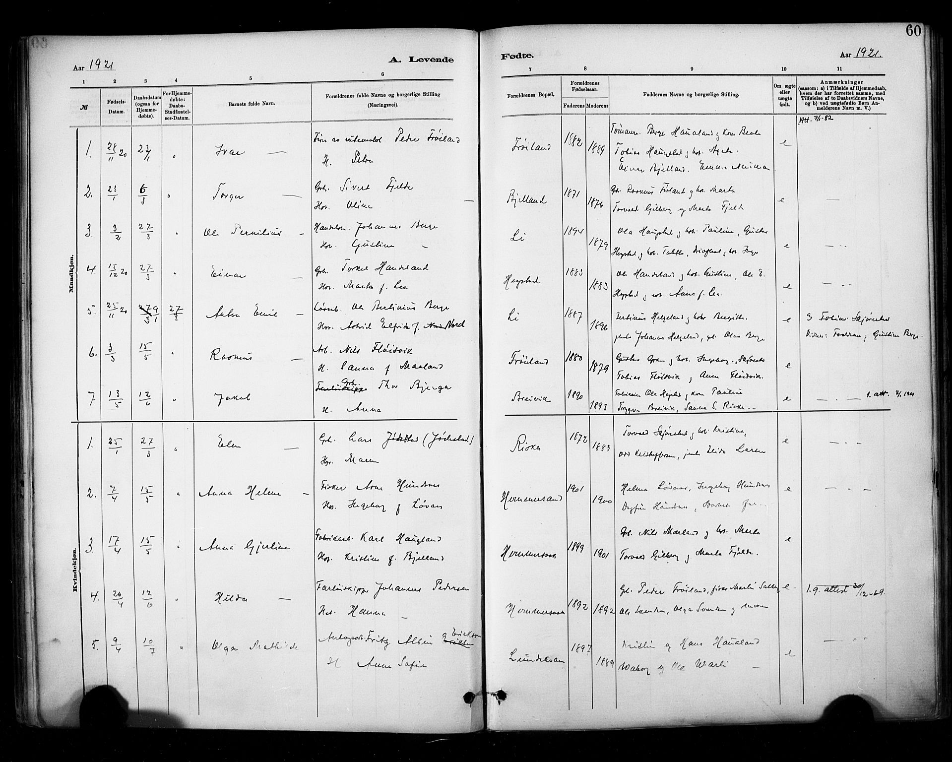 Hetland sokneprestkontor, AV/SAST-A-101826/30/30BA/L0010: Ministerialbok nr. A 10, 1882-1925, s. 60