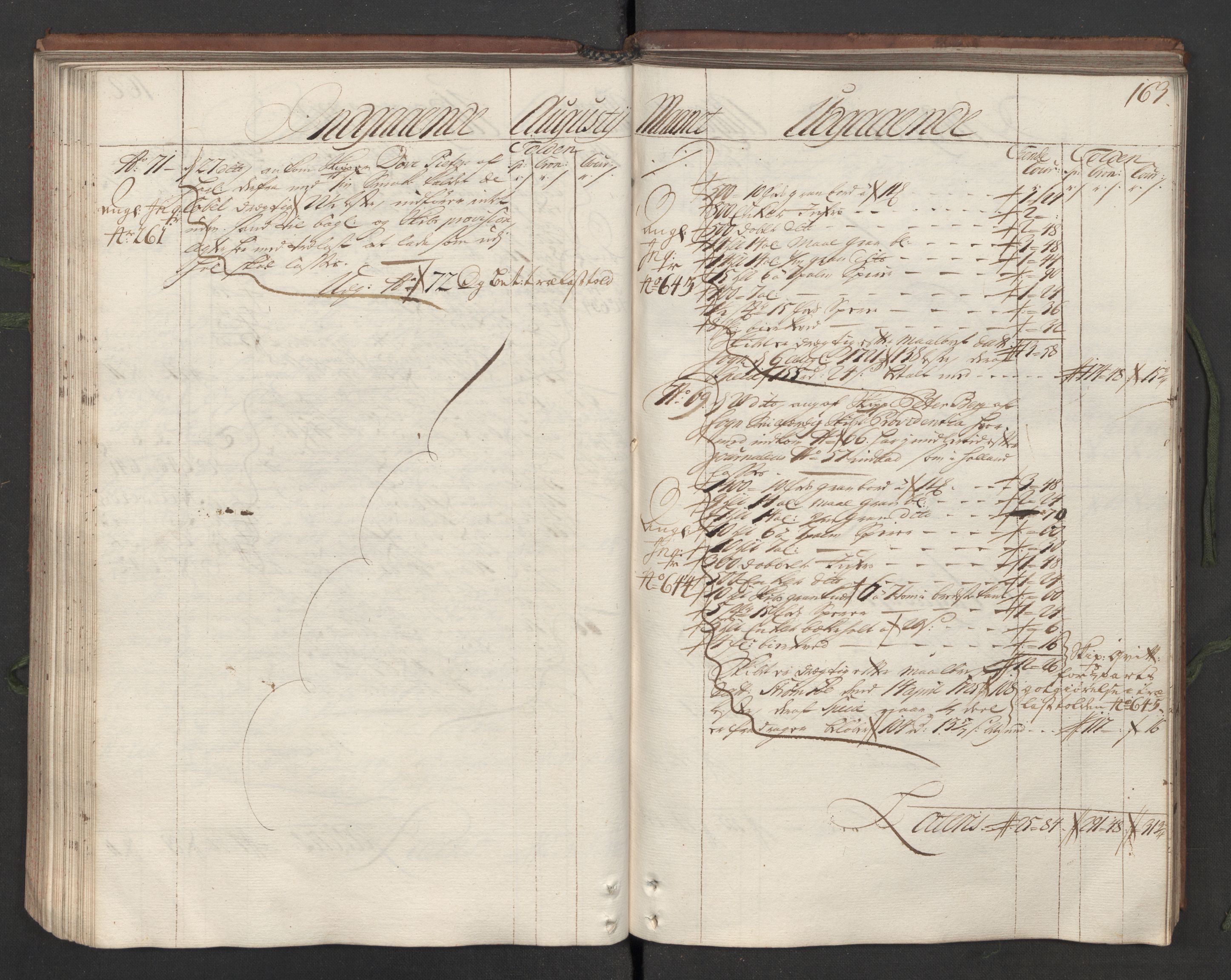 Generaltollkammeret, tollregnskaper, AV/RA-EA-5490/R05/L0012/0001: Tollregnskaper Moss, Son, Krokstad / Hovedtollbok, 1731, s. 162b-163a