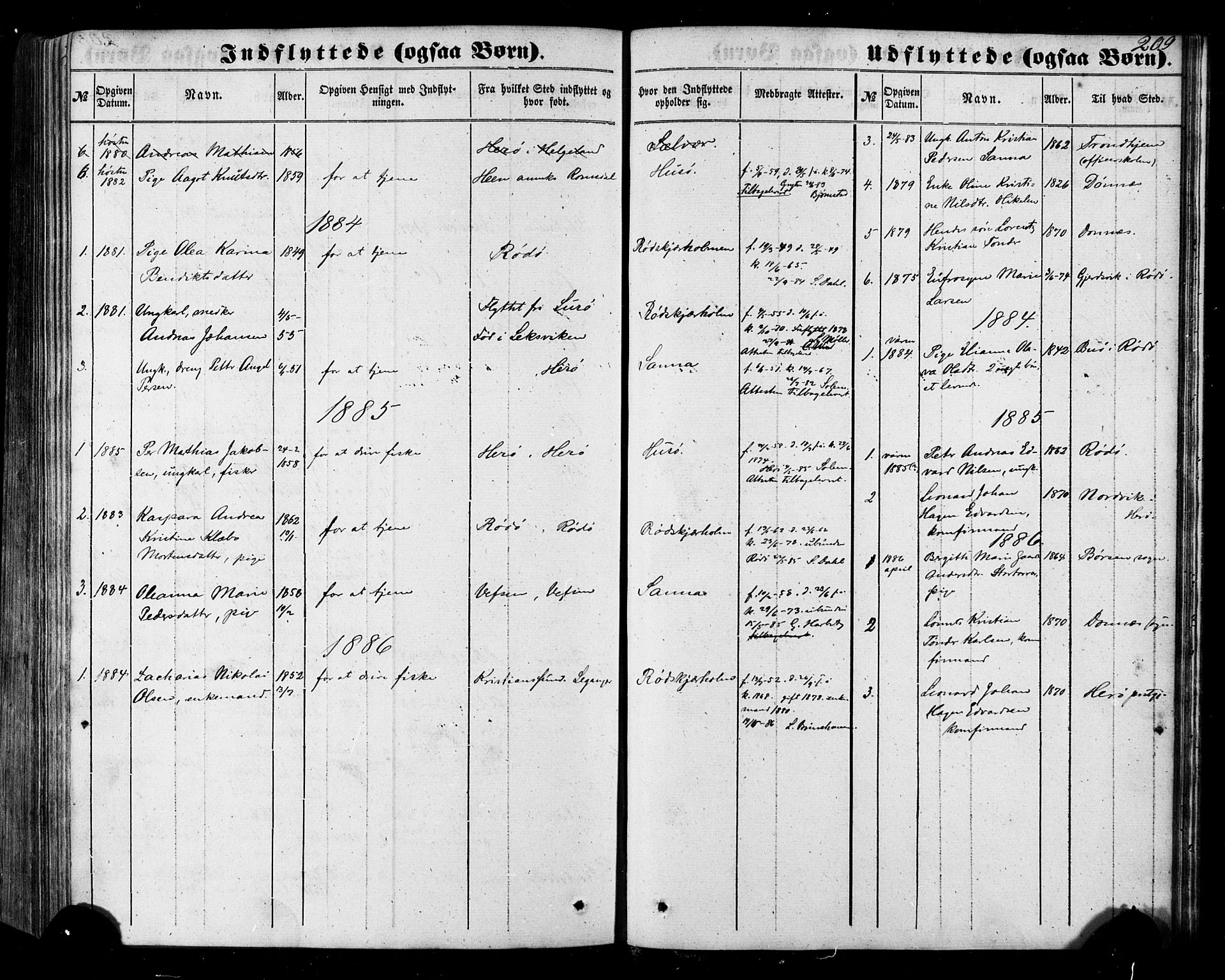 Ministerialprotokoller, klokkerbøker og fødselsregistre - Nordland, SAT/A-1459/840/L0579: Ministerialbok nr. 840A01, 1863-1887, s. 209