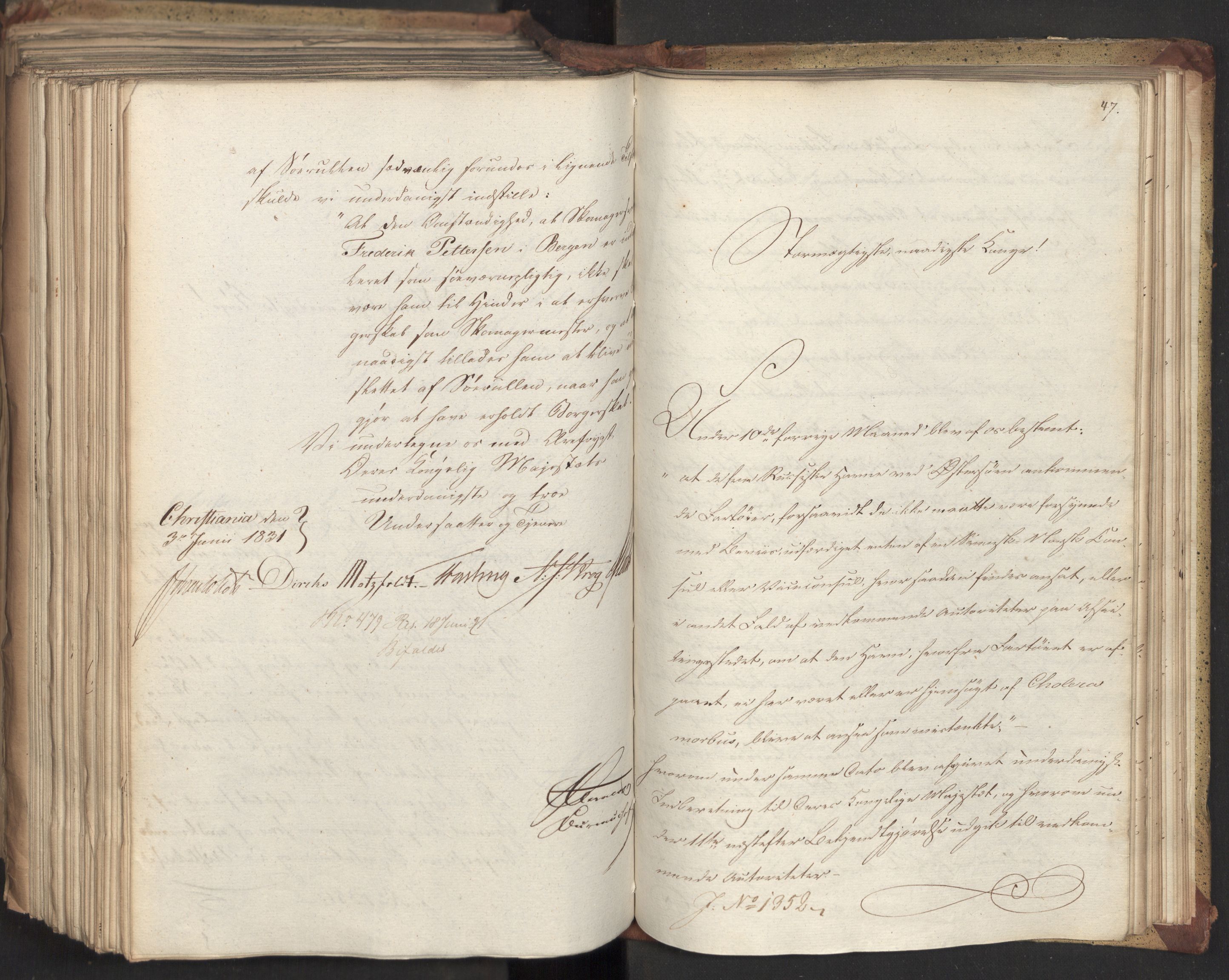 Statsrådsavdelingen i Stockholm, AV/RA-S-1003/D/Da/L0071: Regjeringsinnstillinger nr. 1222-1364, 1831, s. 507