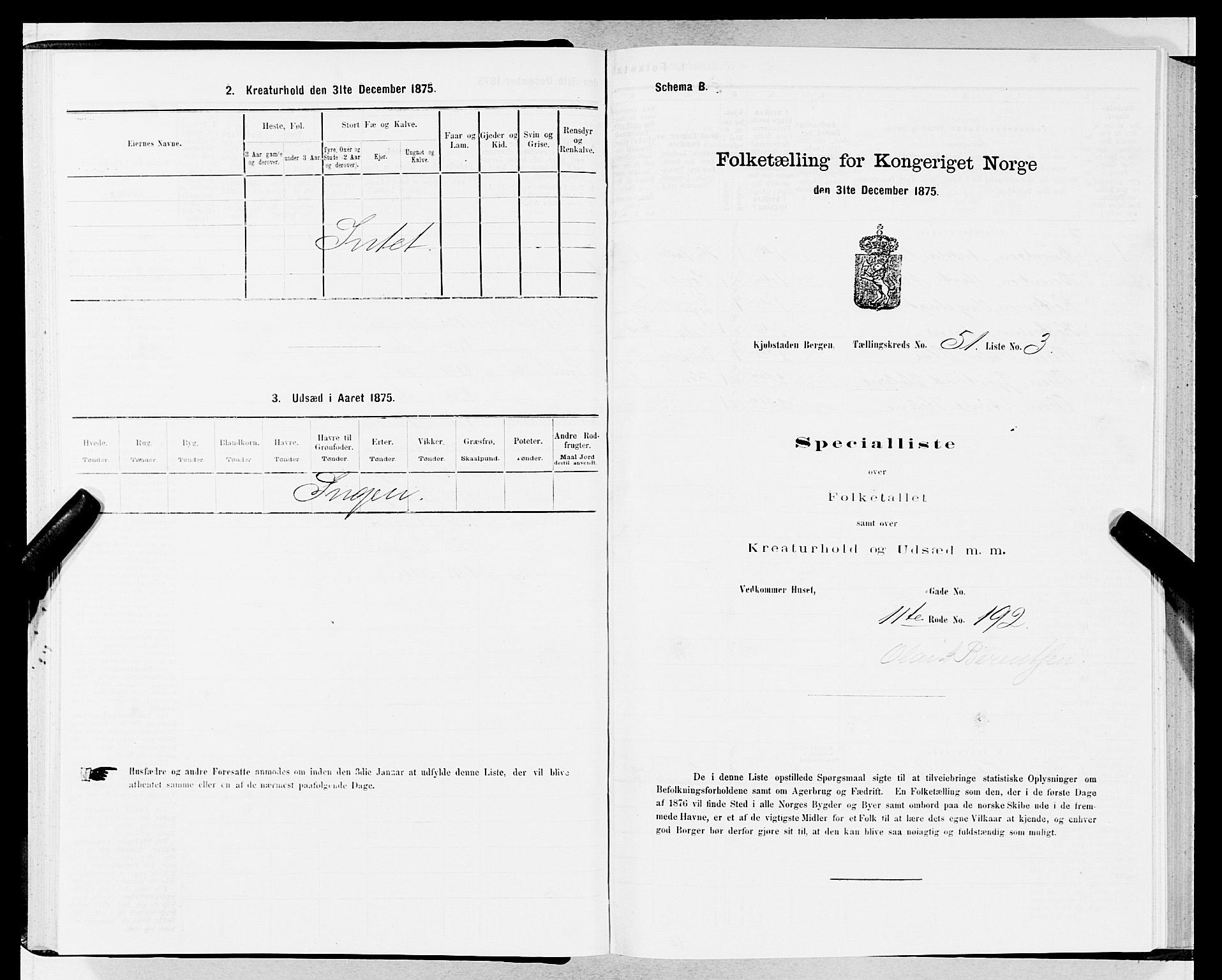 SAB, Folketelling 1875 for 1301 Bergen kjøpstad, 1875, s. 2676