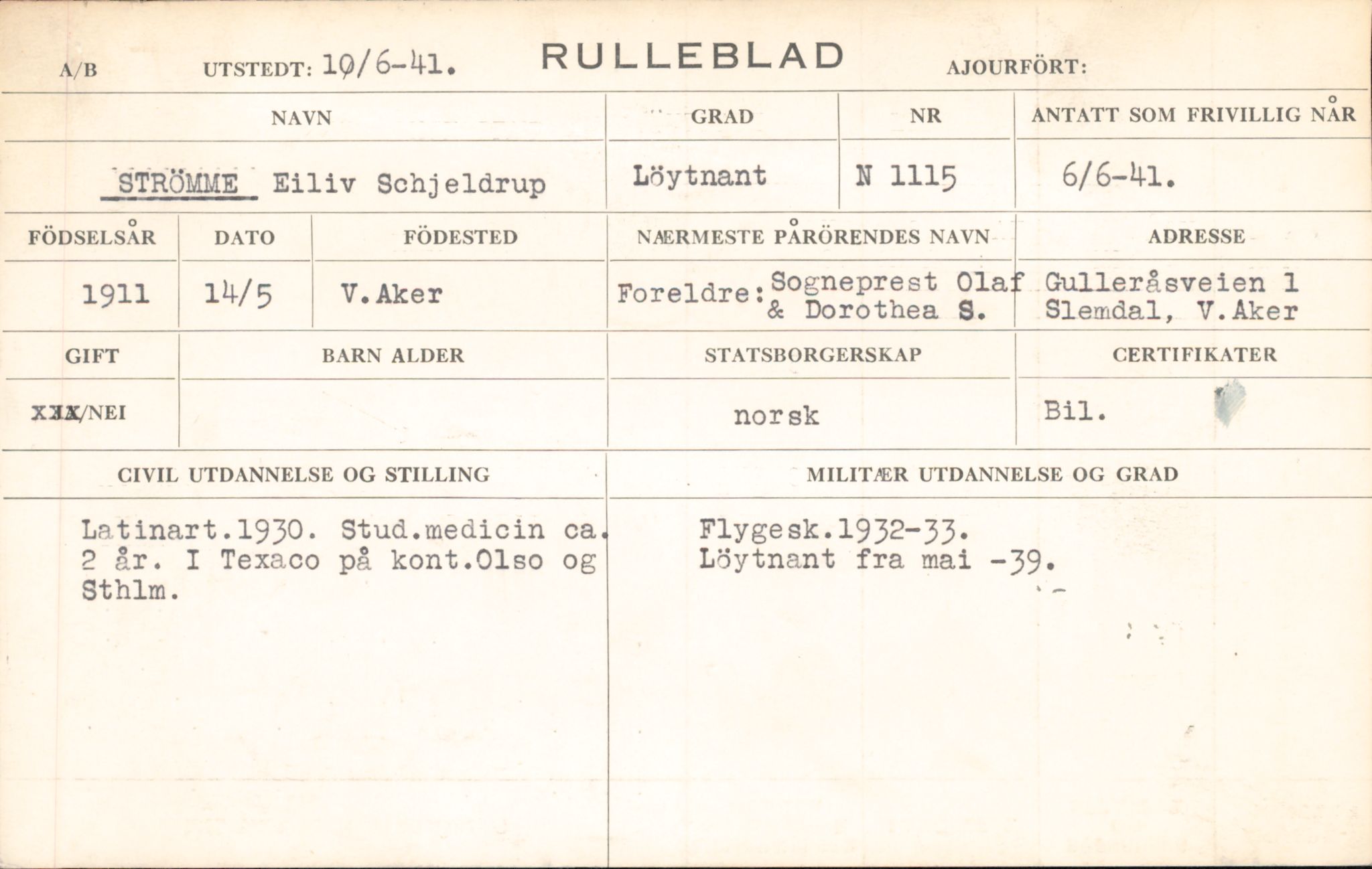 Forsvaret, Forsvarets overkommando/Luftforsvarsstaben, AV/RA-RAFA-4079/P/Pa/L0028: Personellpapirer, 1911, s. 206