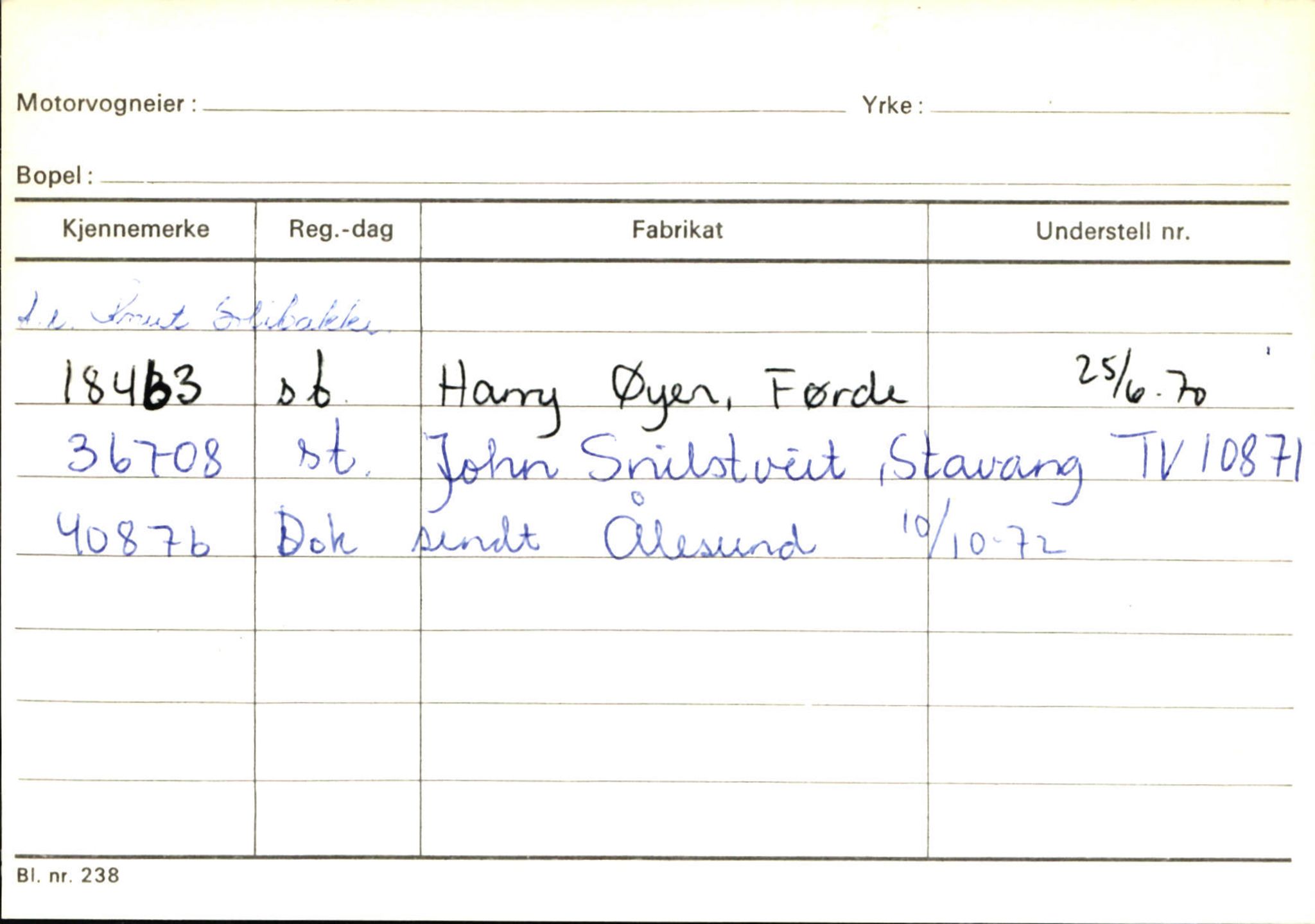 Statens vegvesen, Sogn og Fjordane vegkontor, AV/SAB-A-5301/4/F/L0144: Registerkort Vågsøy A-R, 1945-1975, s. 78