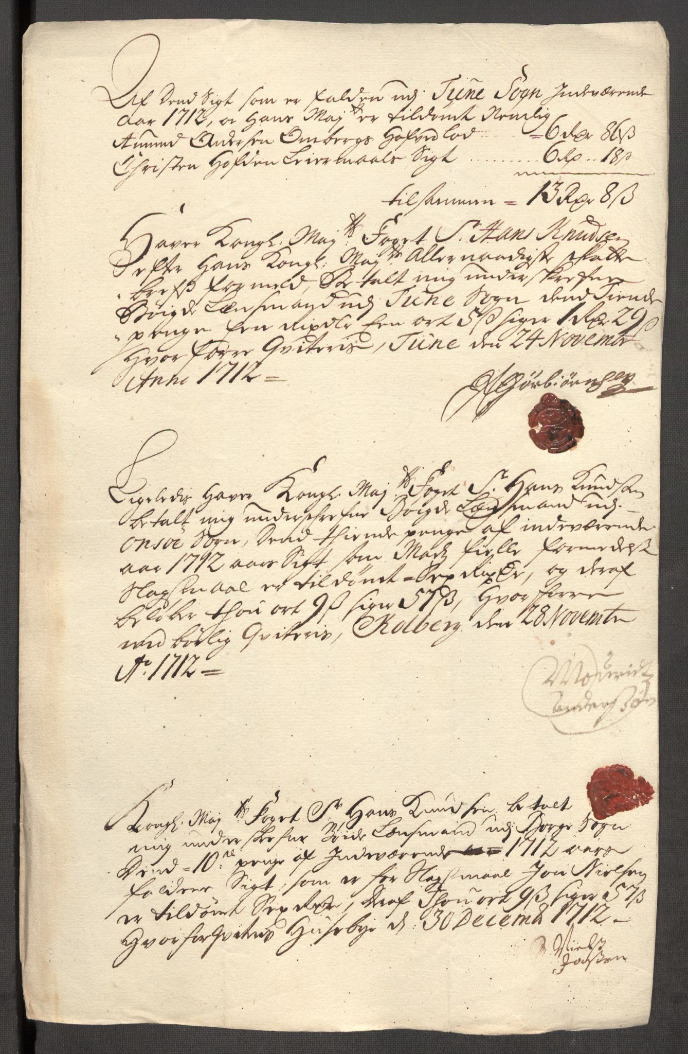 Rentekammeret inntil 1814, Reviderte regnskaper, Fogderegnskap, RA/EA-4092/R04/L0137: Fogderegnskap Moss, Onsøy, Tune, Veme og Åbygge, 1712, s. 196