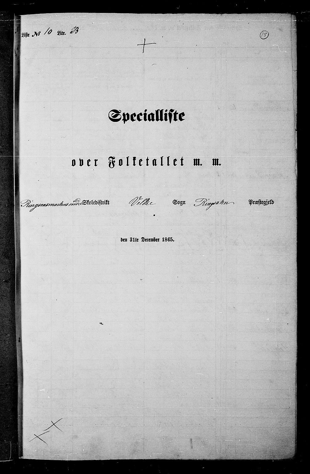 RA, Folketelling 1865 for 0412P Ringsaker prestegjeld, 1865, s. 277