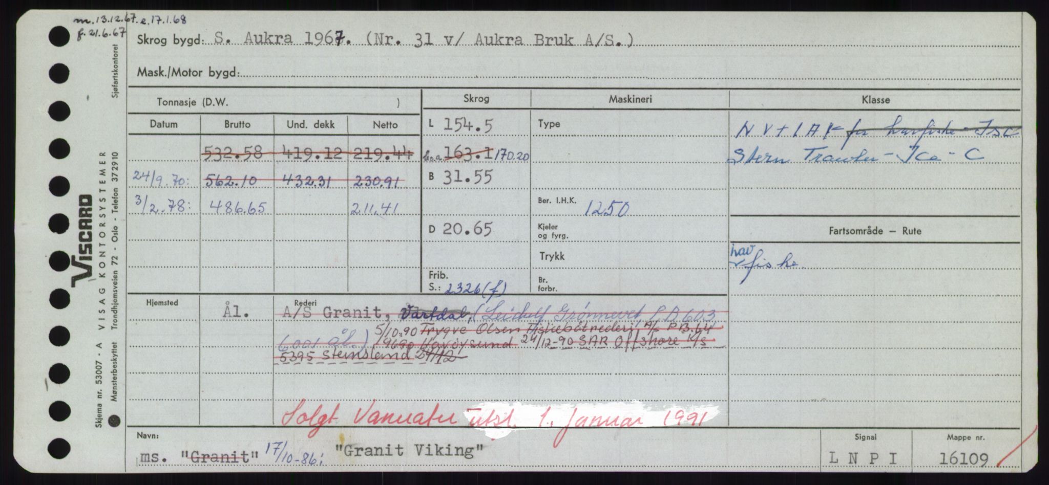 Sjøfartsdirektoratet med forløpere, Skipsmålingen, RA/S-1627/H/Hd/L0013: Fartøy, Gne-Gås, s. 151