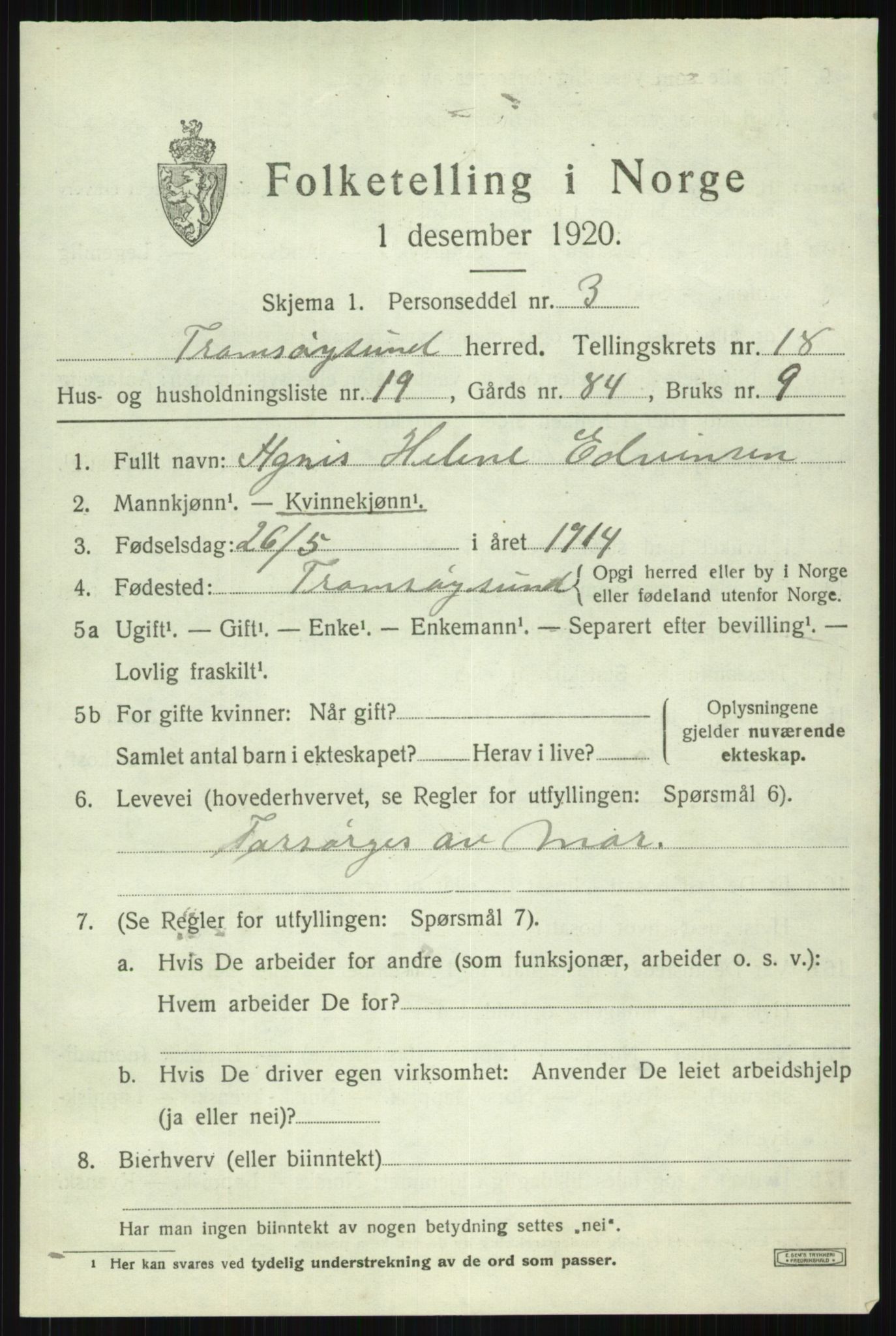SATØ, Folketelling 1920 for 1934 Tromsøysund herred, 1920, s. 10178