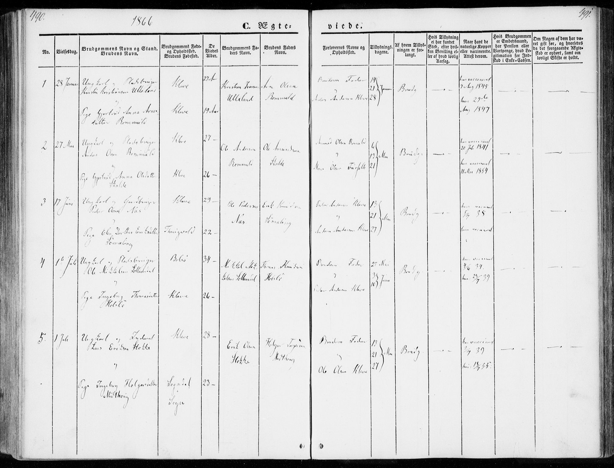 Ministerialprotokoller, klokkerbøker og fødselsregistre - Møre og Romsdal, AV/SAT-A-1454/557/L0680: Ministerialbok nr. 557A02, 1843-1869, s. 490-491