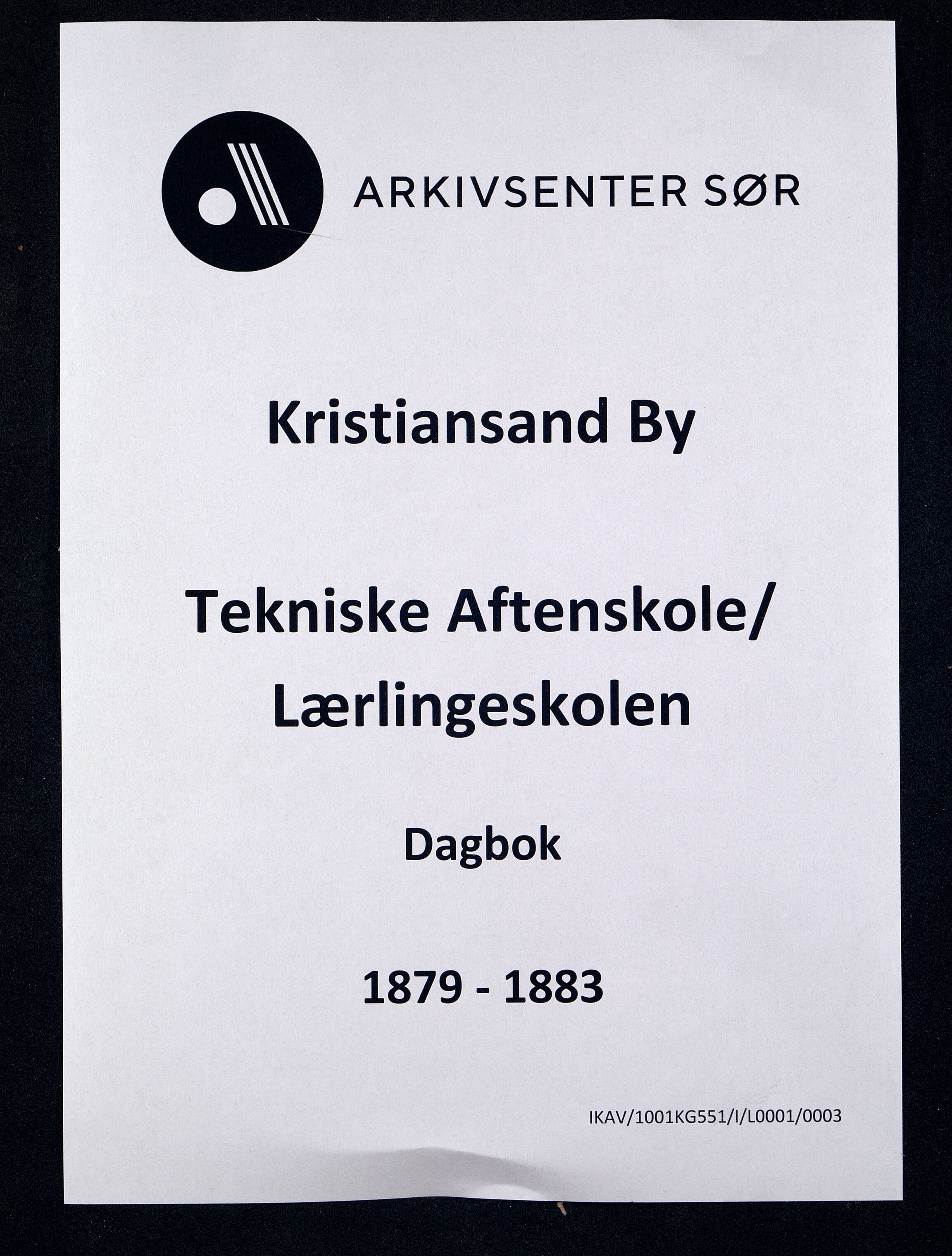 Kristiansand By - Kristiansand Tekniske Aftenskole/Lærlingeskolen, IKAV/1001KG551/I/L0001/0003: Dagbøker / Dagbok, 1879-1883
