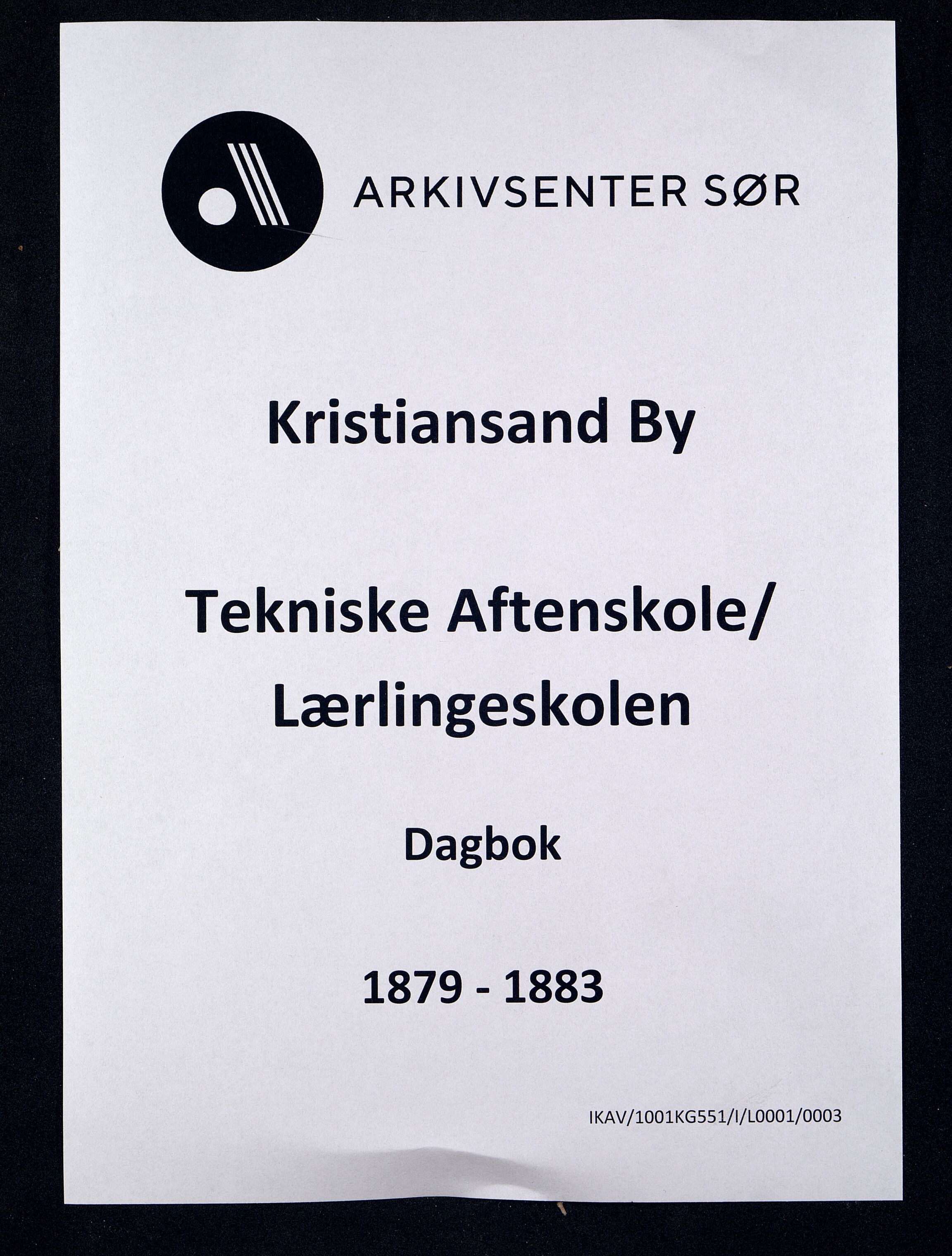 Kristiansand By - Kristiansand Tekniske Aftenskole/Lærlingeskolen, ARKSOR/1001KG551/I/L0001/0003: Dagbøker / Dagbok, 1879-1883