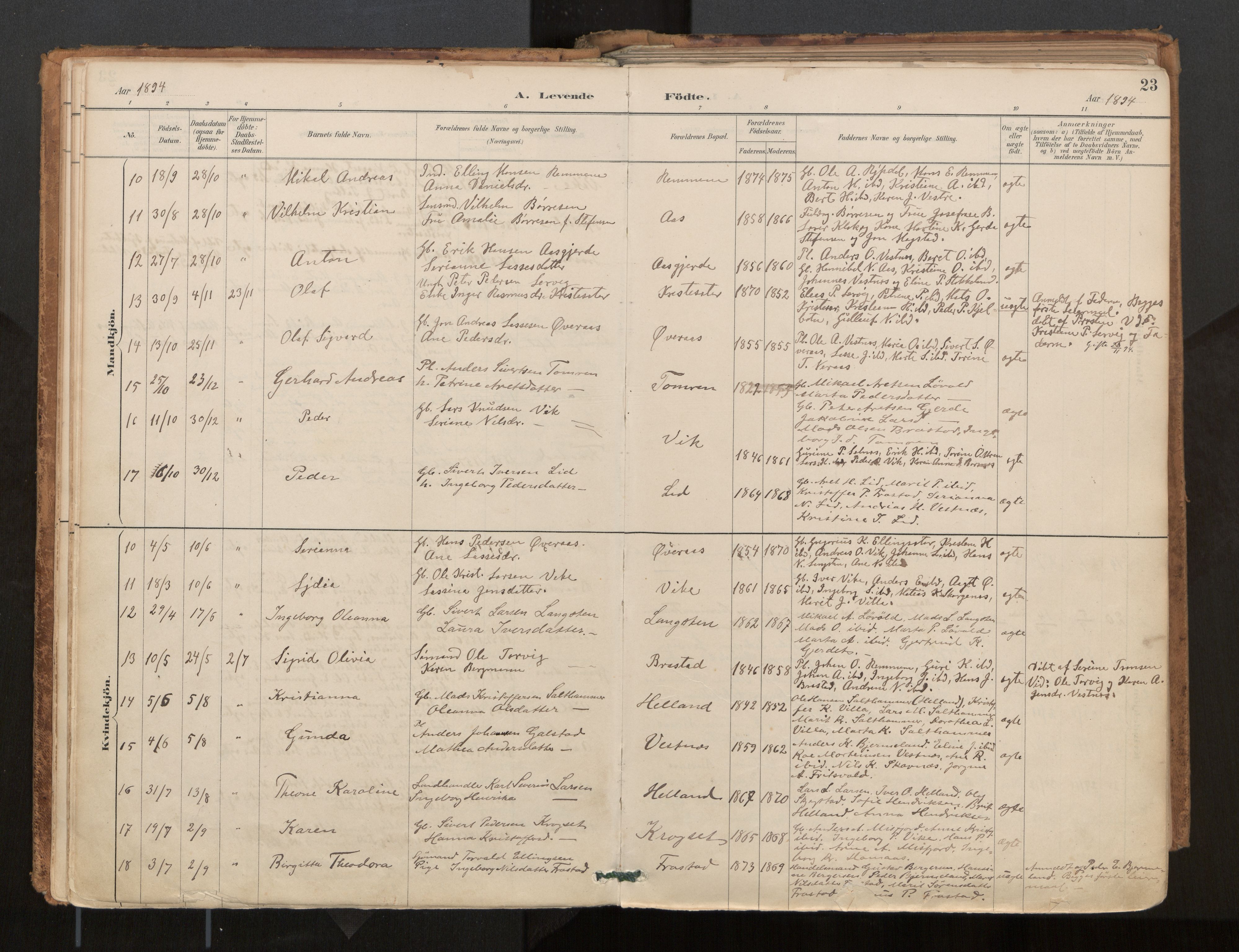 Ministerialprotokoller, klokkerbøker og fødselsregistre - Møre og Romsdal, AV/SAT-A-1454/539/L0531: Ministerialbok nr. 539A04, 1887-1913, s. 23