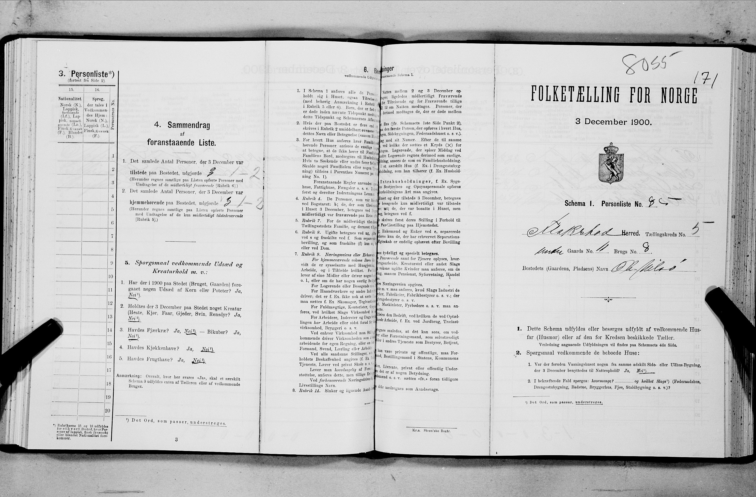 SAT, Folketelling 1900 for 1859 Flakstad herred, 1900, s. 661