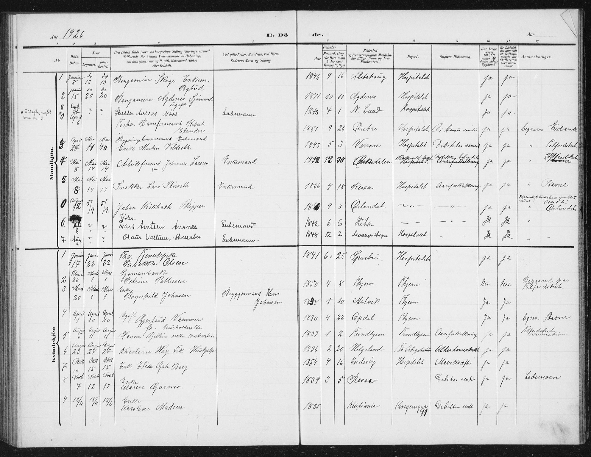 Ministerialprotokoller, klokkerbøker og fødselsregistre - Sør-Trøndelag, SAT/A-1456/623/L0479: Klokkerbok nr. 623C02, 1907-1933