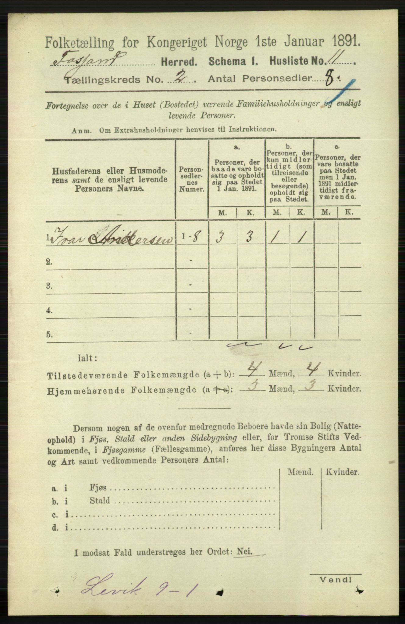 RA, Folketelling 1891 for 1129 Forsand herred, 1891, s. 194