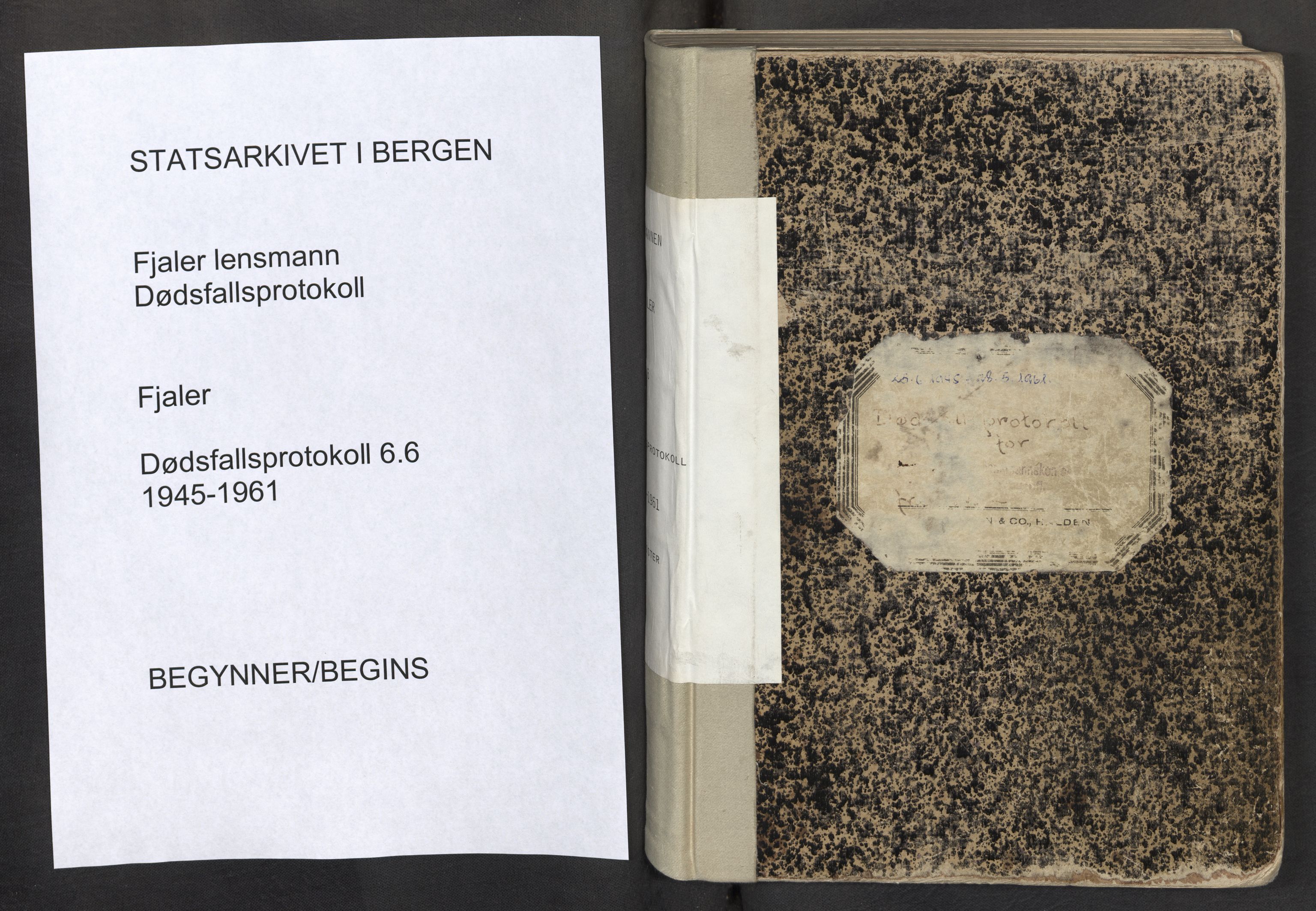 Lensmannen i Fjaler, SAB/A-27201/0006/L0006: Dødsfallprotokoll, 1945-1961