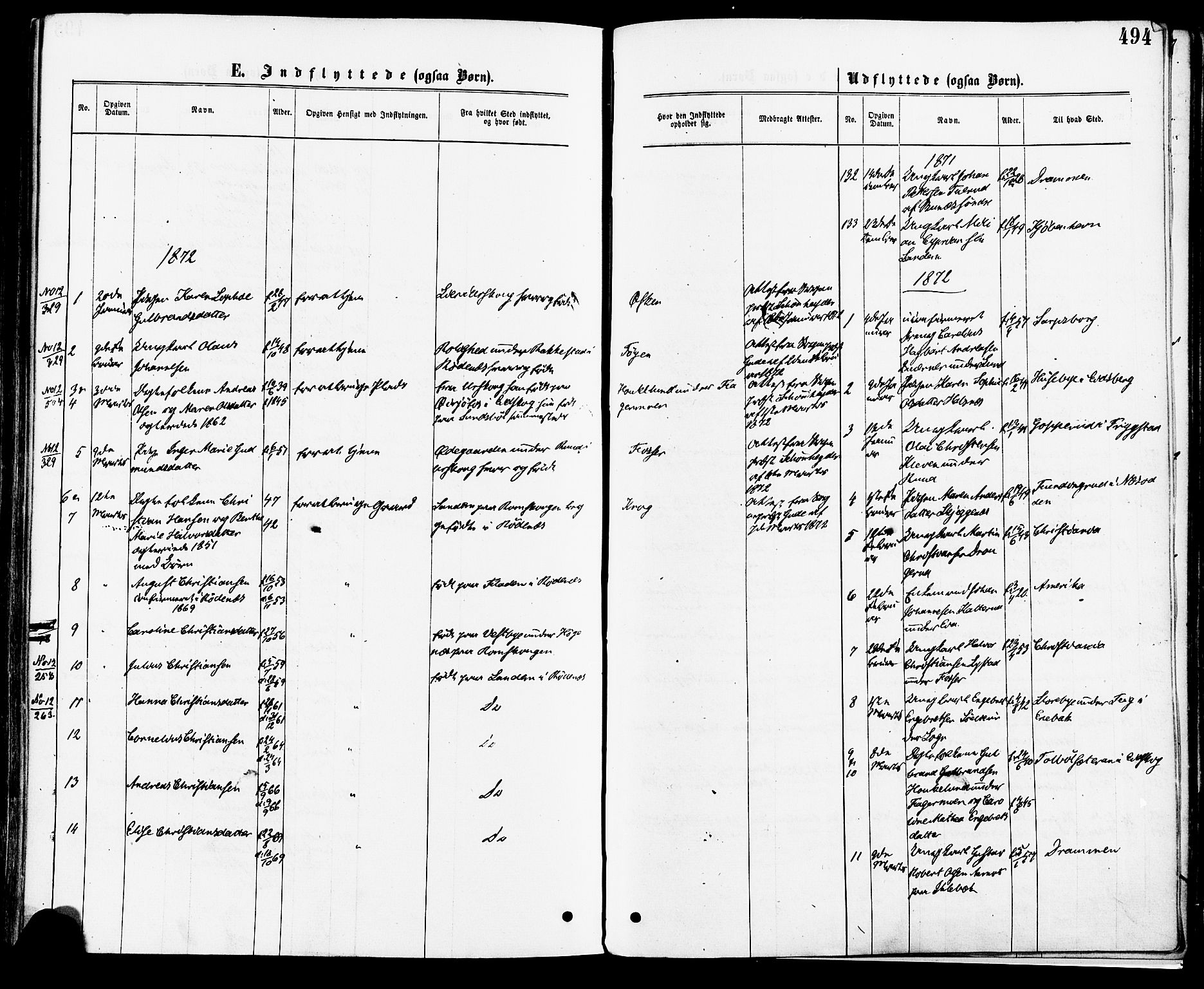 Høland prestekontor Kirkebøker, SAO/A-10346a/F/Fa/L0012.a: Ministerialbok nr. I 12A, 1869-1879, s. 494
