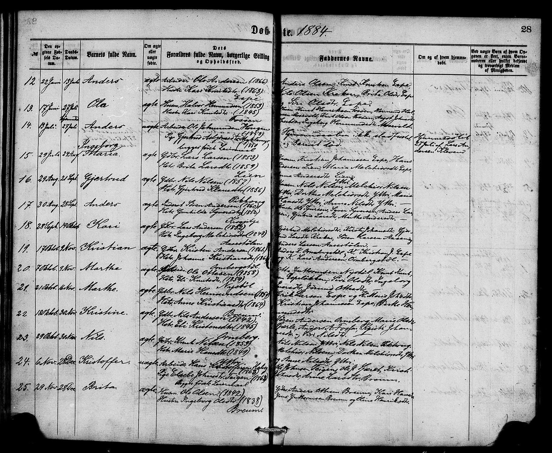 Jostedal sokneprestembete, AV/SAB-A-80601/H/Haa/Haaa/L0006: Ministerialbok nr. A 6, 1877-1886, s. 28