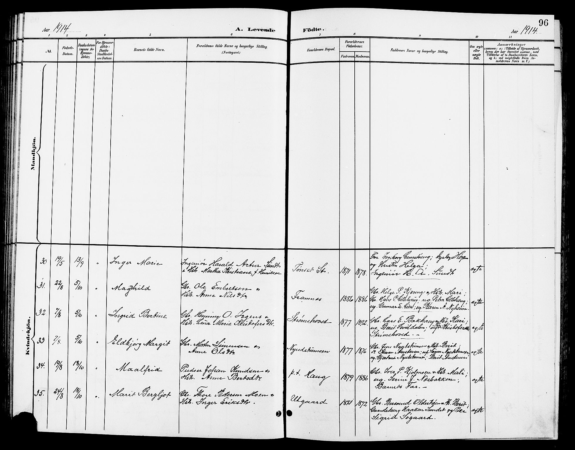 Tynset prestekontor, AV/SAH-PREST-058/H/Ha/Hab/L0009: Klokkerbok nr. 9, 1900-1914, s. 96