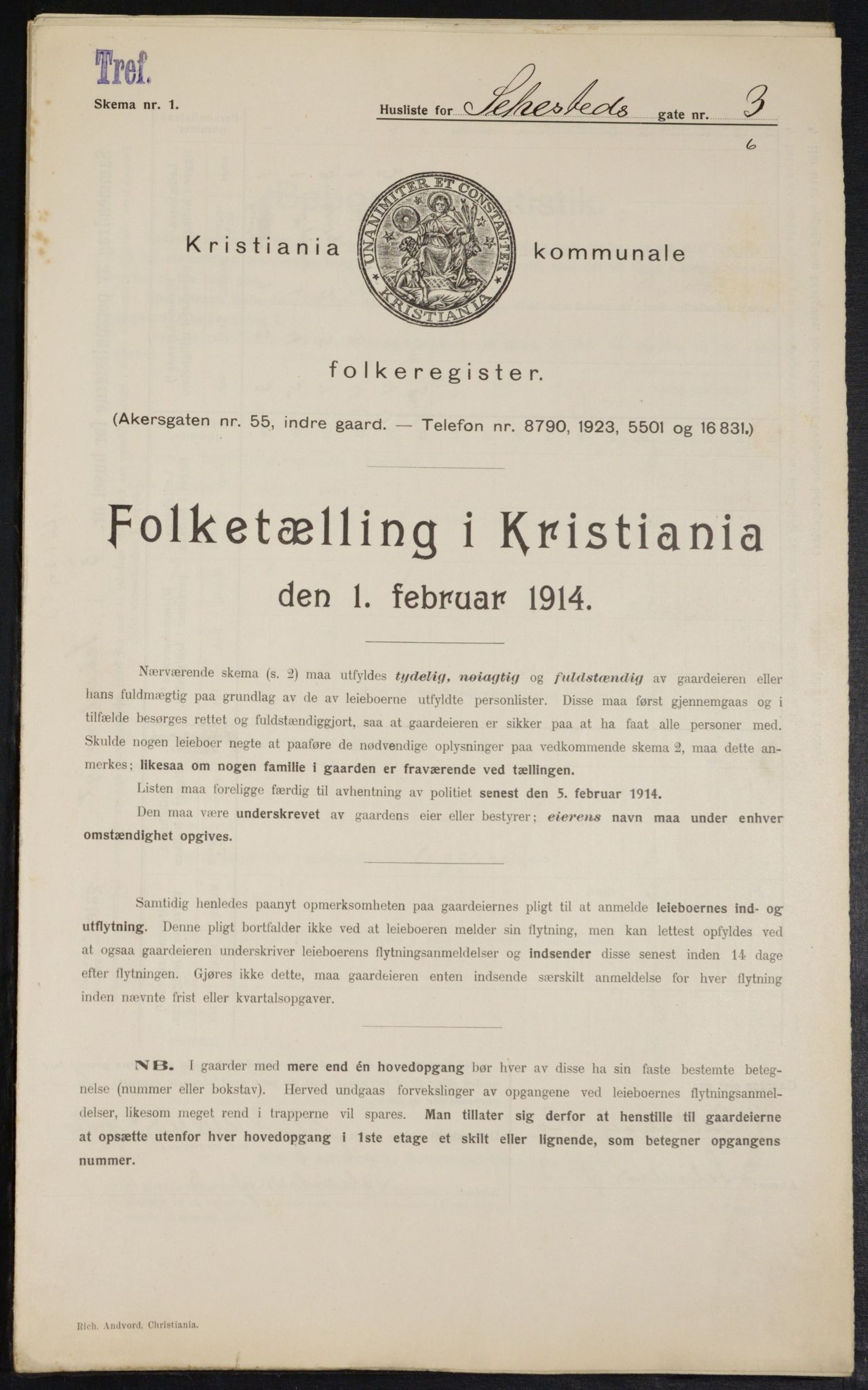 OBA, Kommunal folketelling 1.2.1914 for Kristiania, 1914, s. 93589