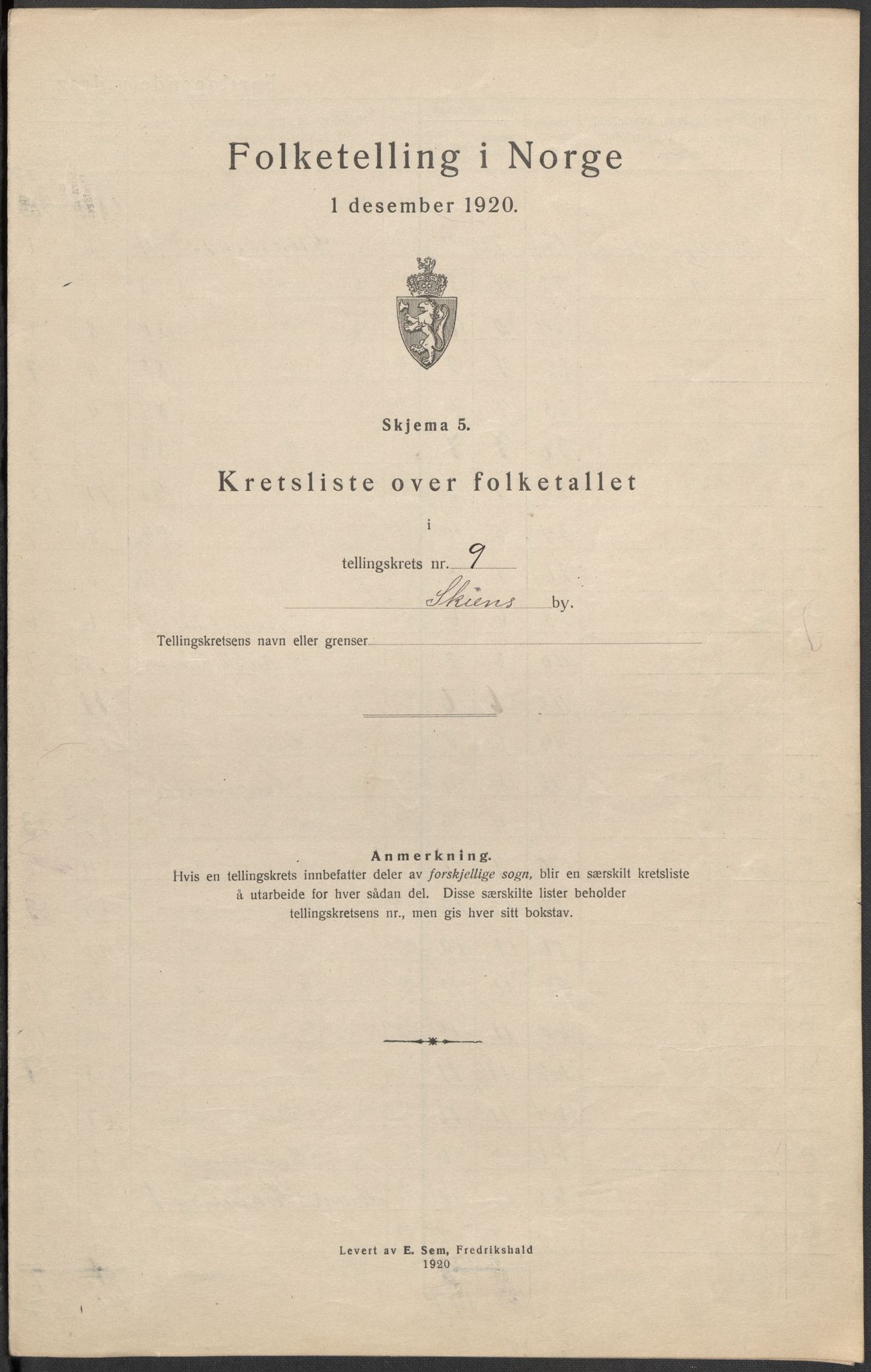 SAKO, Folketelling 1920 for 0806 Skien kjøpstad, 1920, s. 46