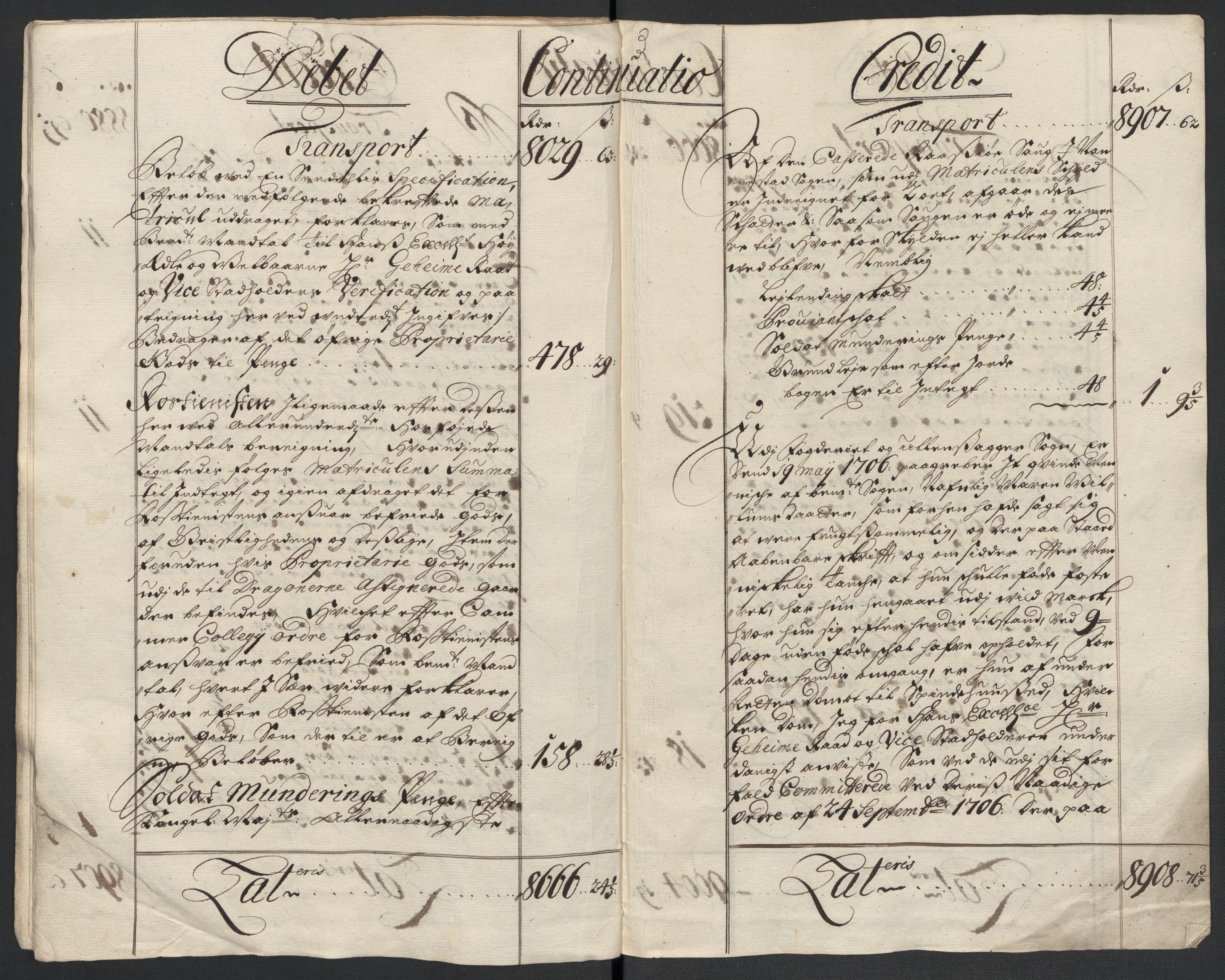 Rentekammeret inntil 1814, Reviderte regnskaper, Fogderegnskap, AV/RA-EA-4092/R12/L0718: Fogderegnskap Øvre Romerike, 1706-1707, s. 14