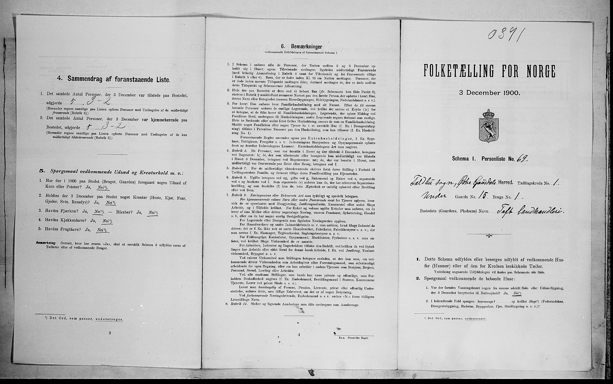 SAH, Folketelling 1900 for 0522 Østre Gausdal herred, 1900, s. 216