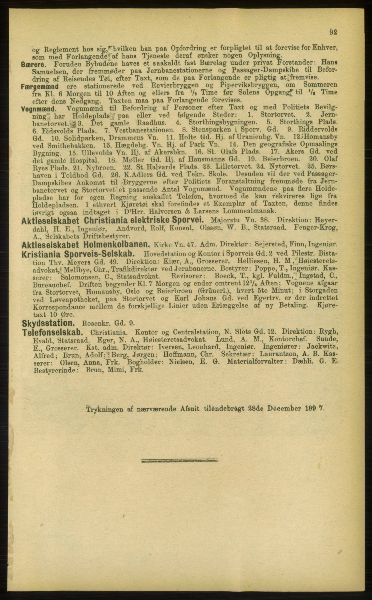 Kristiania/Oslo adressebok, PUBL/-, 1898, s. 92