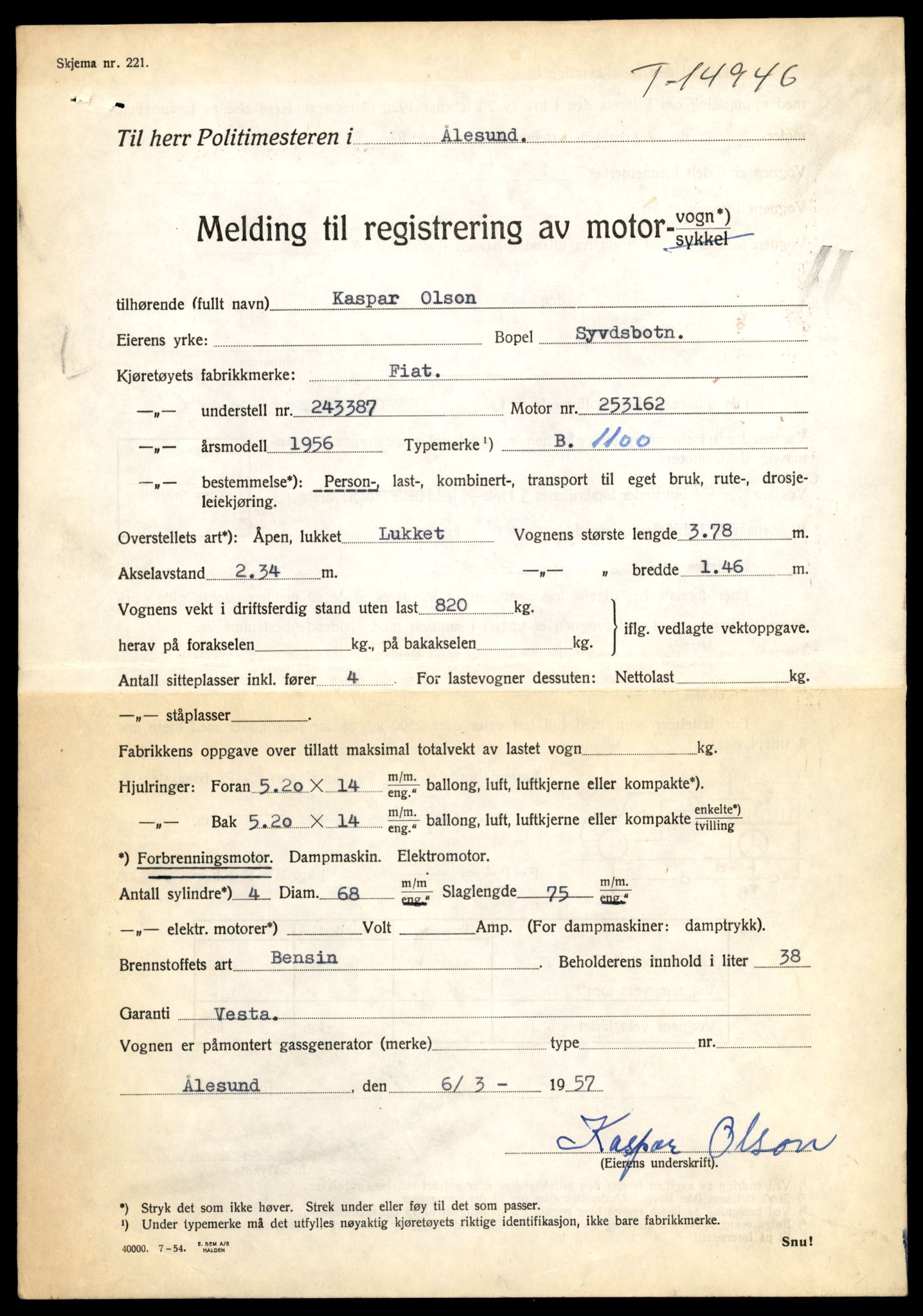 Møre og Romsdal vegkontor - Ålesund trafikkstasjon, AV/SAT-A-4099/F/Fe/L0049: Registreringskort for kjøretøy T 14864 - T 18613, 1927-1998, s. 1921