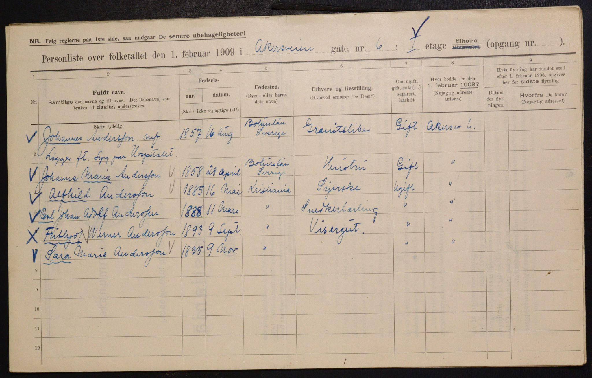 OBA, Kommunal folketelling 1.2.1909 for Kristiania kjøpstad, 1909, s. 806