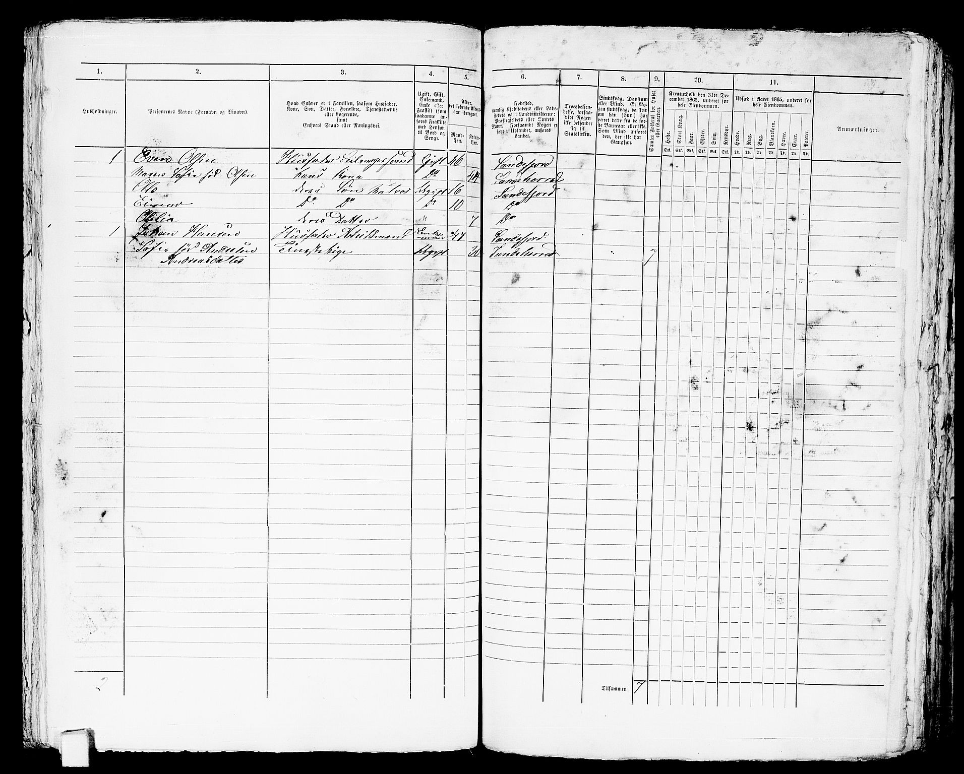 RA, Folketelling 1865 for 0706B Sandeherred prestegjeld, Sandefjord kjøpstad, 1865, s. 132