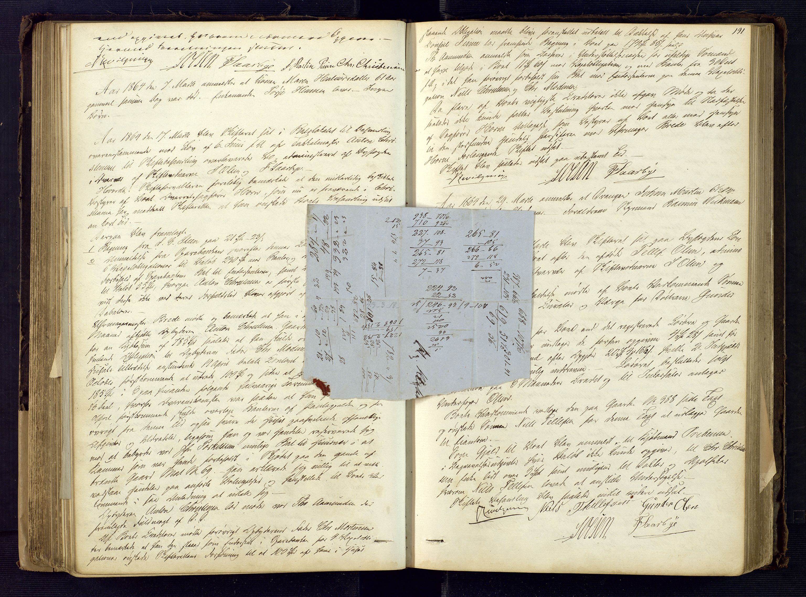Risør byfogd, AV/SAK-1222-0005/H/Hc/L0002: Skifteprotokoll nr. 2, 1858-1871, s. 191
