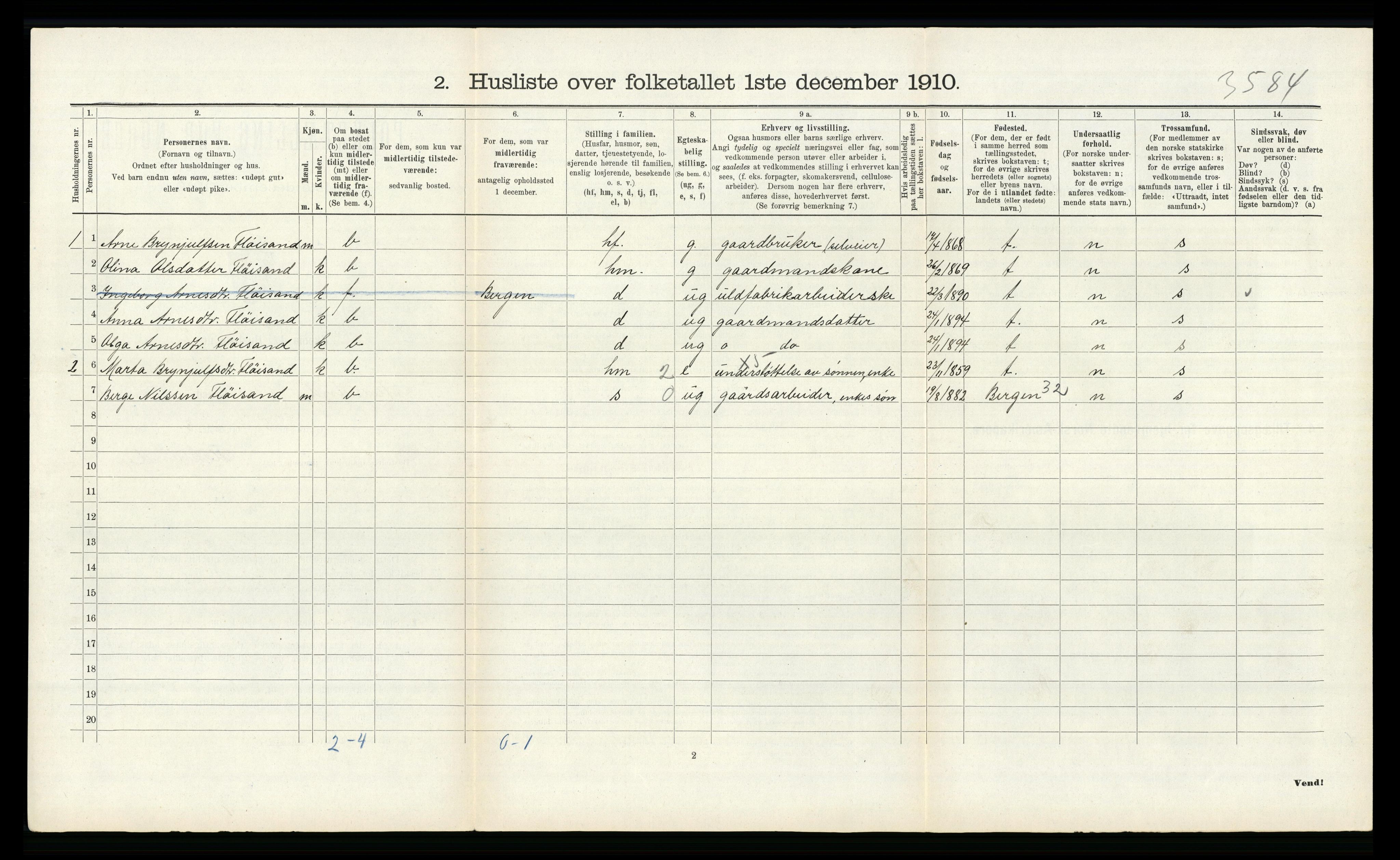 RA, Folketelling 1910 for 1257 Alversund herred, 1910, s. 131
