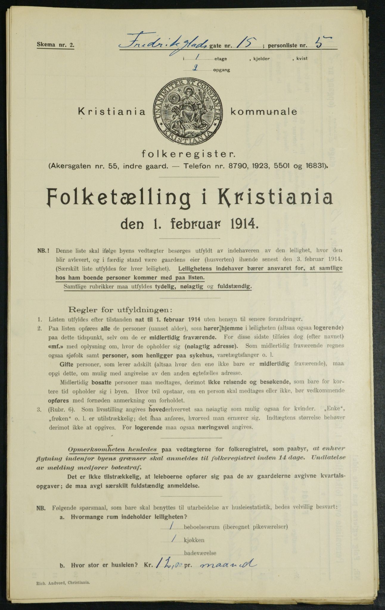 OBA, Kommunal folketelling 1.2.1914 for Kristiania, 1914, s. 26710