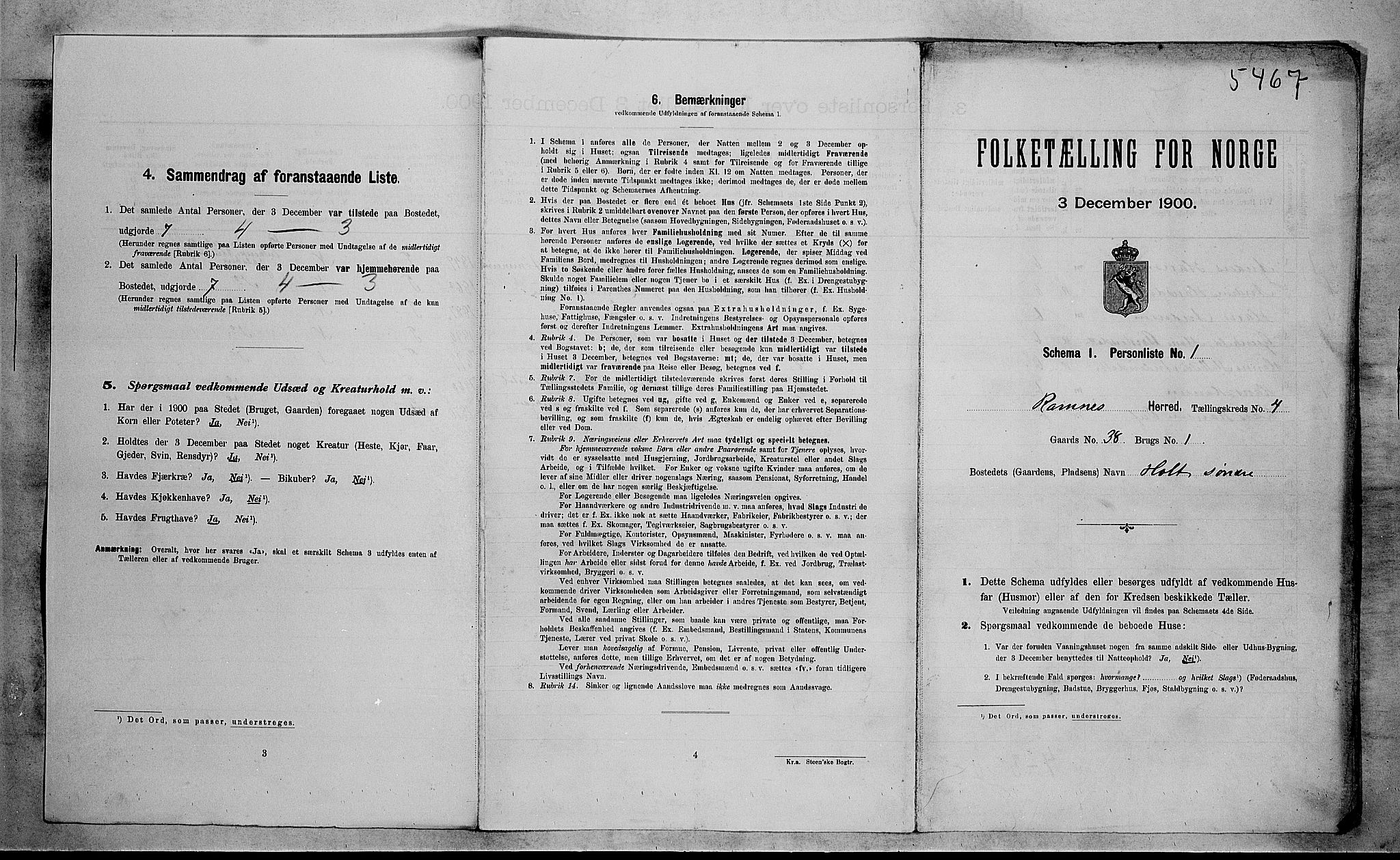 RA, Folketelling 1900 for 0718 Ramnes herred, 1900, s. 597