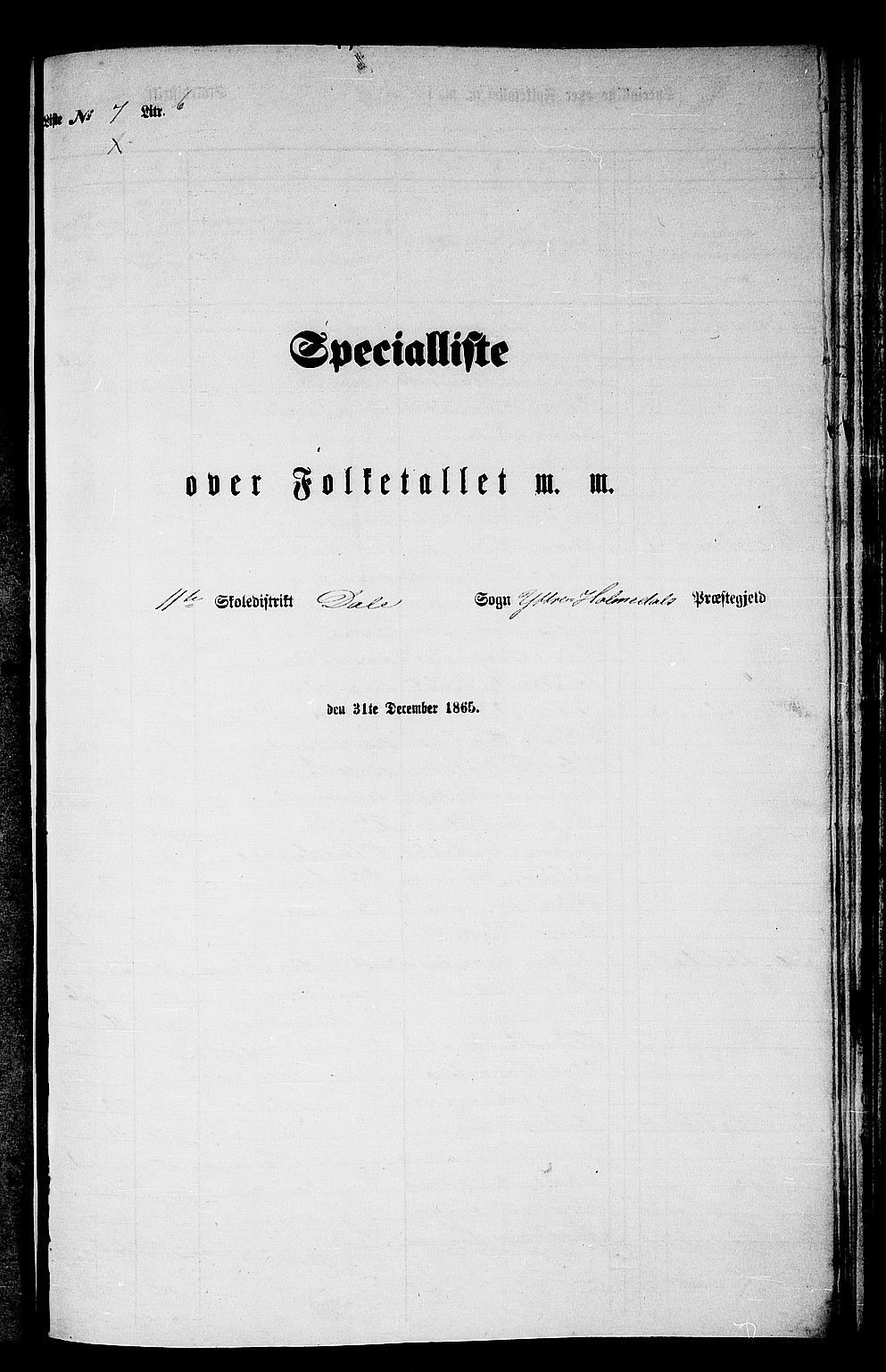 RA, Folketelling 1865 for 1429P Ytre Holmedal prestegjeld, 1865, s. 125