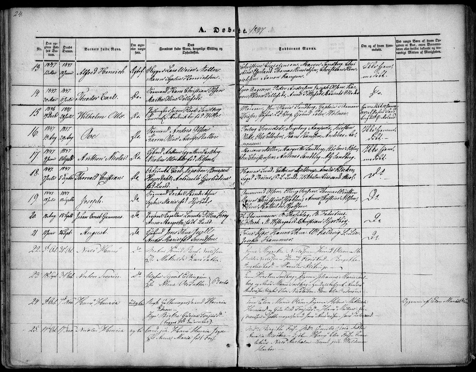 Arendal sokneprestkontor, Trefoldighet, AV/SAK-1111-0040/F/Fa/L0005: Ministerialbok nr. A 5, 1838-1854, s. 24