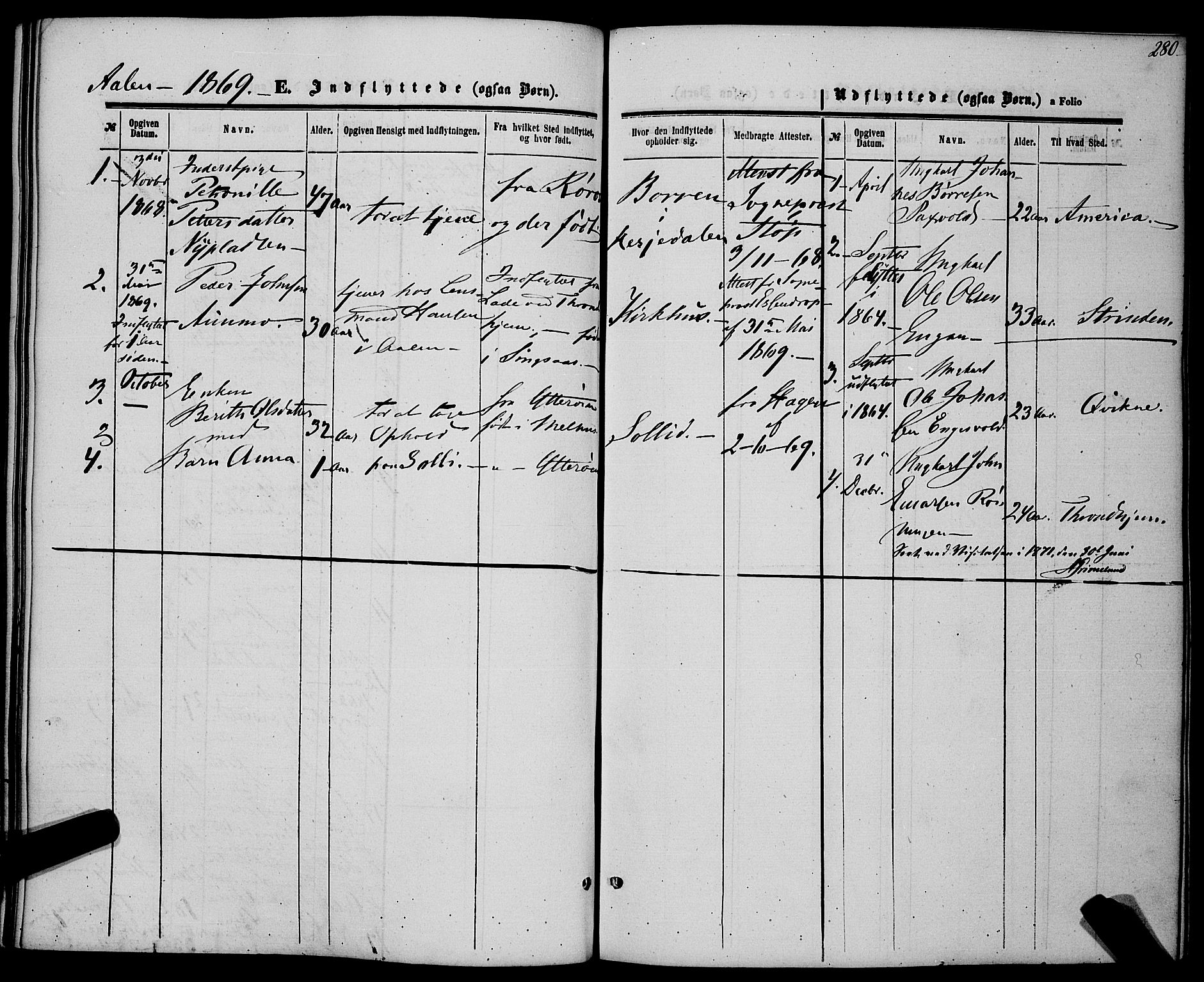 Ministerialprotokoller, klokkerbøker og fødselsregistre - Sør-Trøndelag, SAT/A-1456/685/L0968: Ministerialbok nr. 685A07 /3, 1860-1869, s. 280