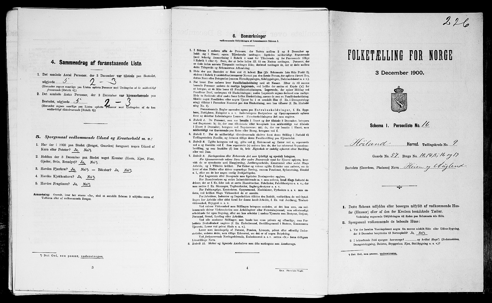 SAST, Folketelling 1900 for 1123 Høyland herred, 1900, s. 972