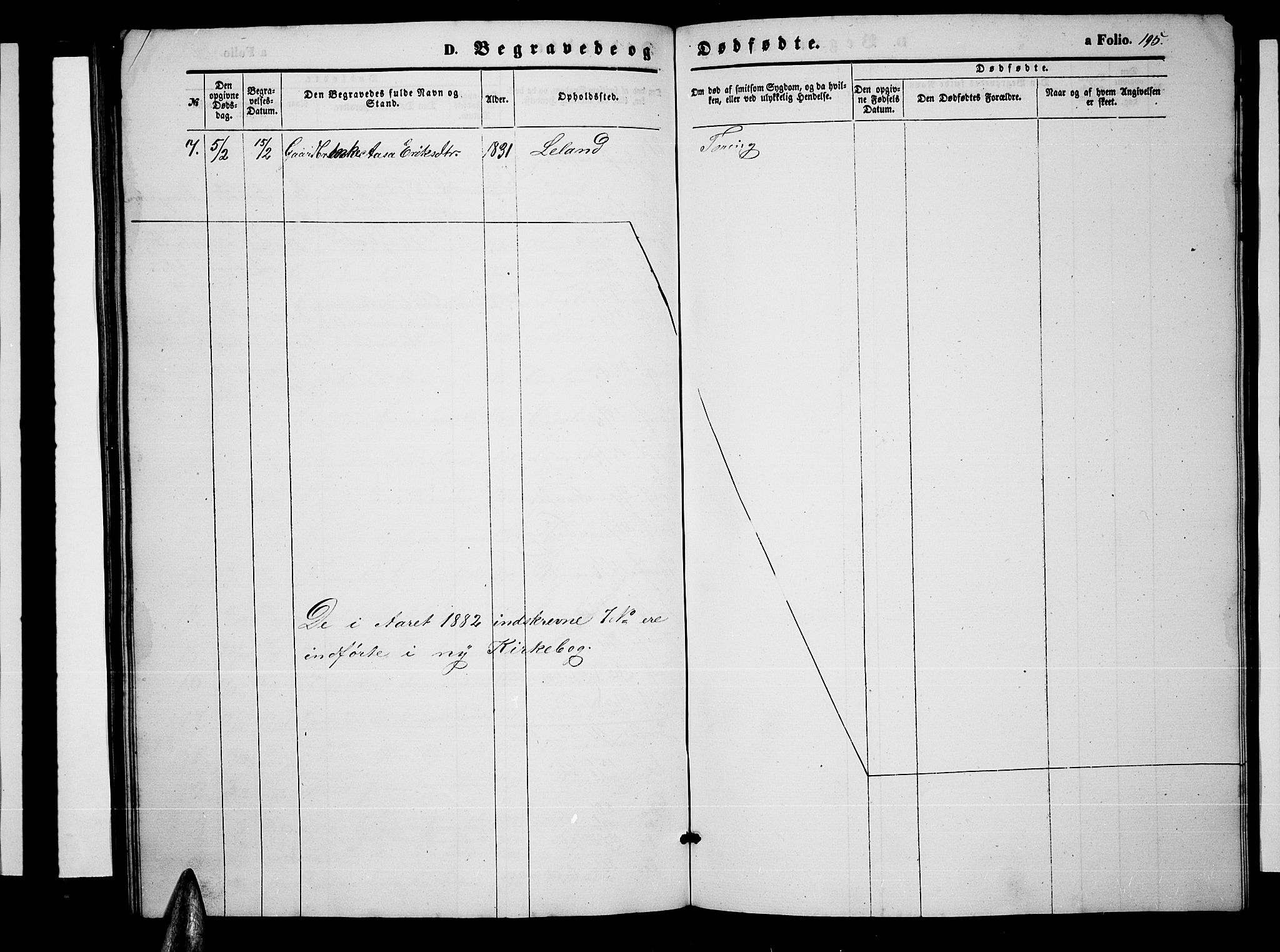 Nord-Audnedal sokneprestkontor, AV/SAK-1111-0032/F/Fb/Fbb/L0002: Klokkerbok nr. B 2, 1859-1882, s. 195