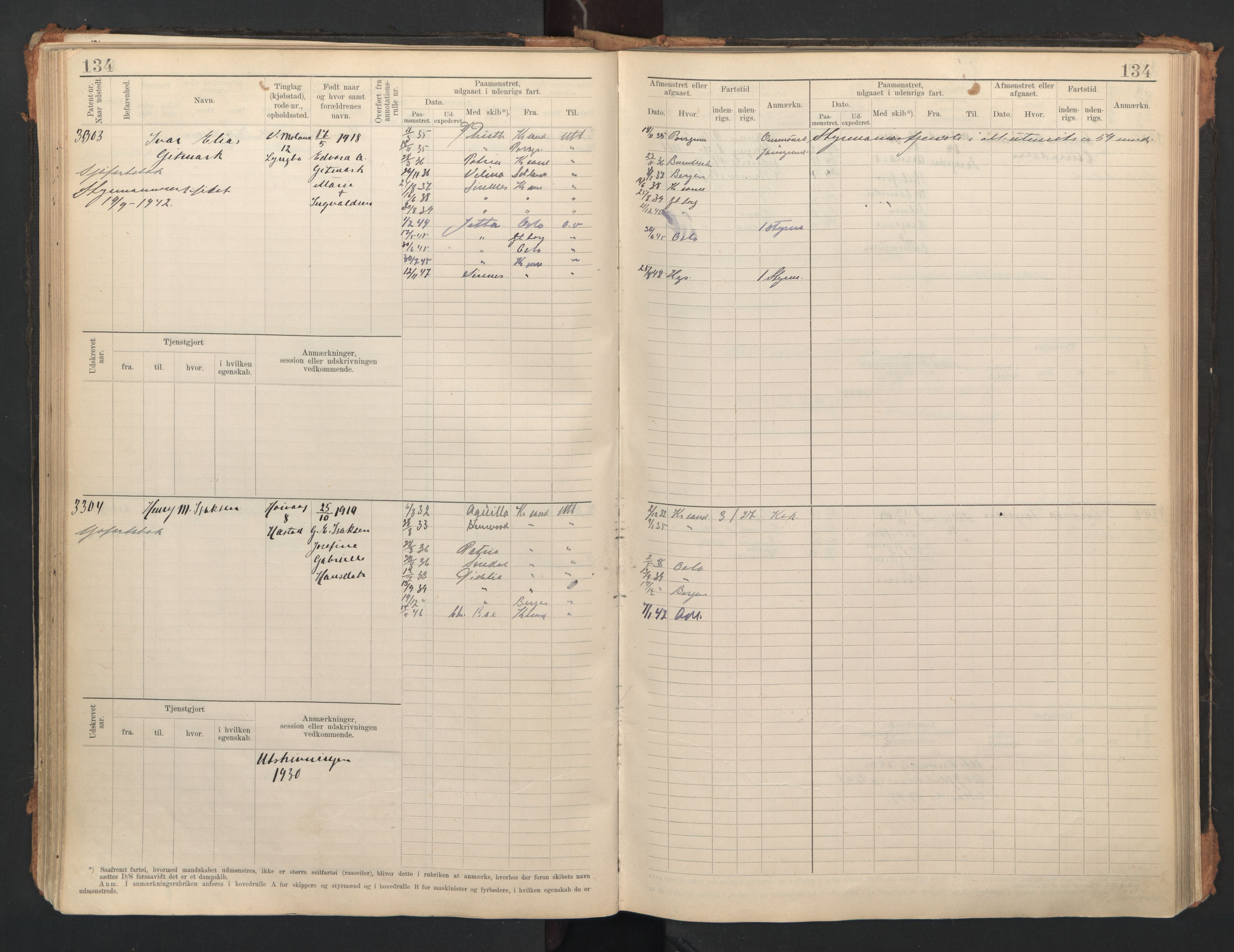 Lillesand mønstringskrets, AV/SAK-2031-0014/F/Fb/L0006: Hovedrulle A nr 3049-3634, W-15, 1913-1946, s. 141