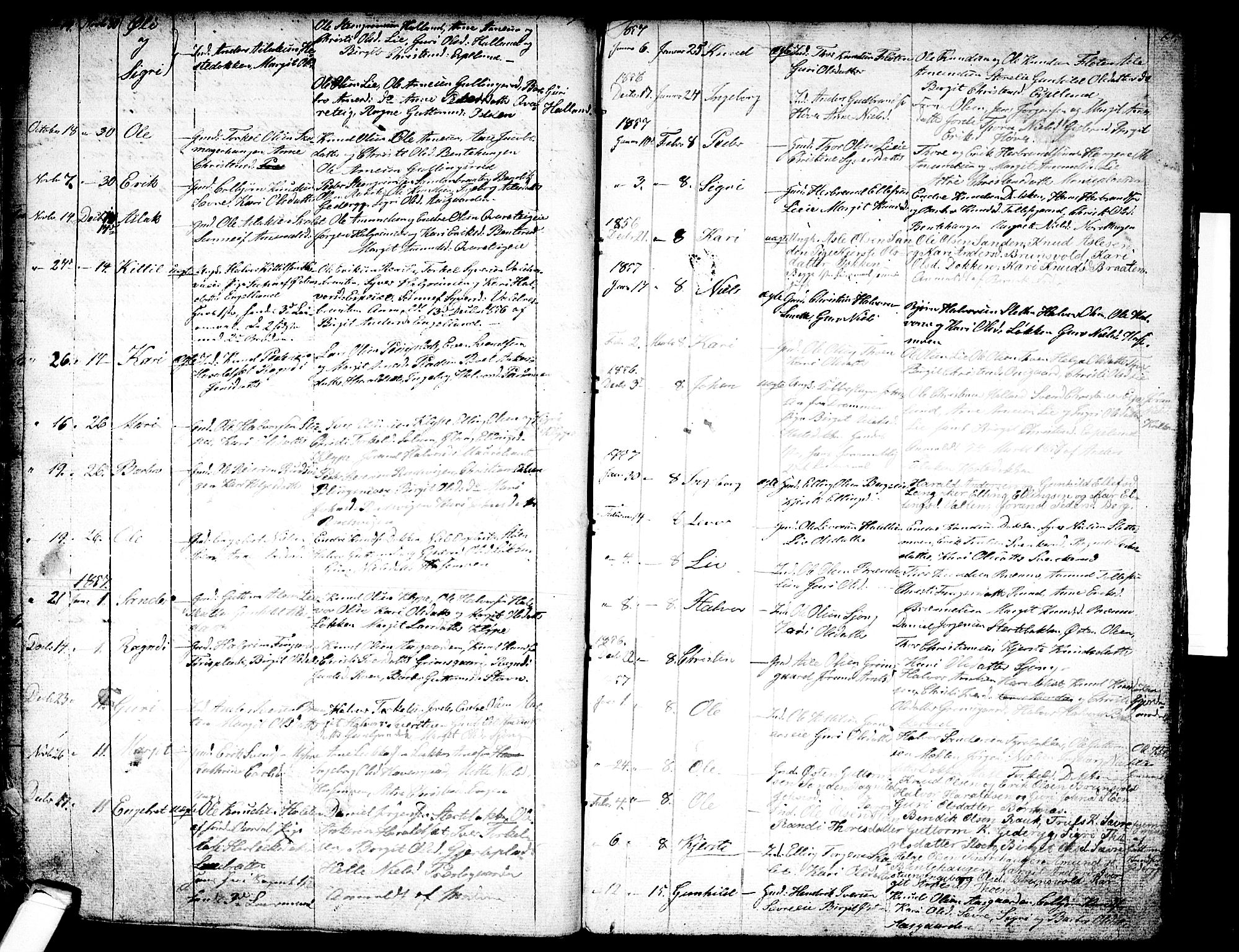 Nes kirkebøker, AV/SAKO-A-236/G/Ga/L0001: Klokkerbok nr. I 1, 1843-1872