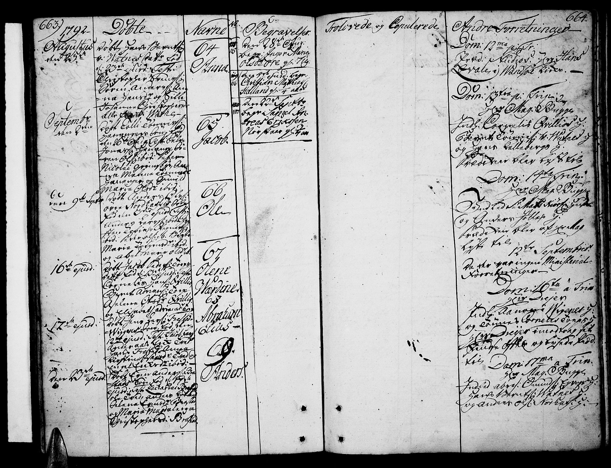 Lista sokneprestkontor, AV/SAK-1111-0027/F/Fa/L0004: Ministerialbok nr. A 4, 1768-1794, s. 663-664